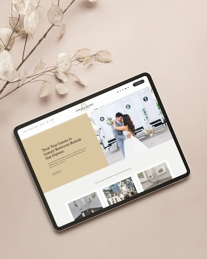 Today I&rsquo;m excited to spotlight the new website for @pretty_powderrooms! 🫧🤍 Their luxury restroom trailers are so gorgeous that I knew the website needed a clean, airy and elegant feel to match.

We kept what was working, including the virtual