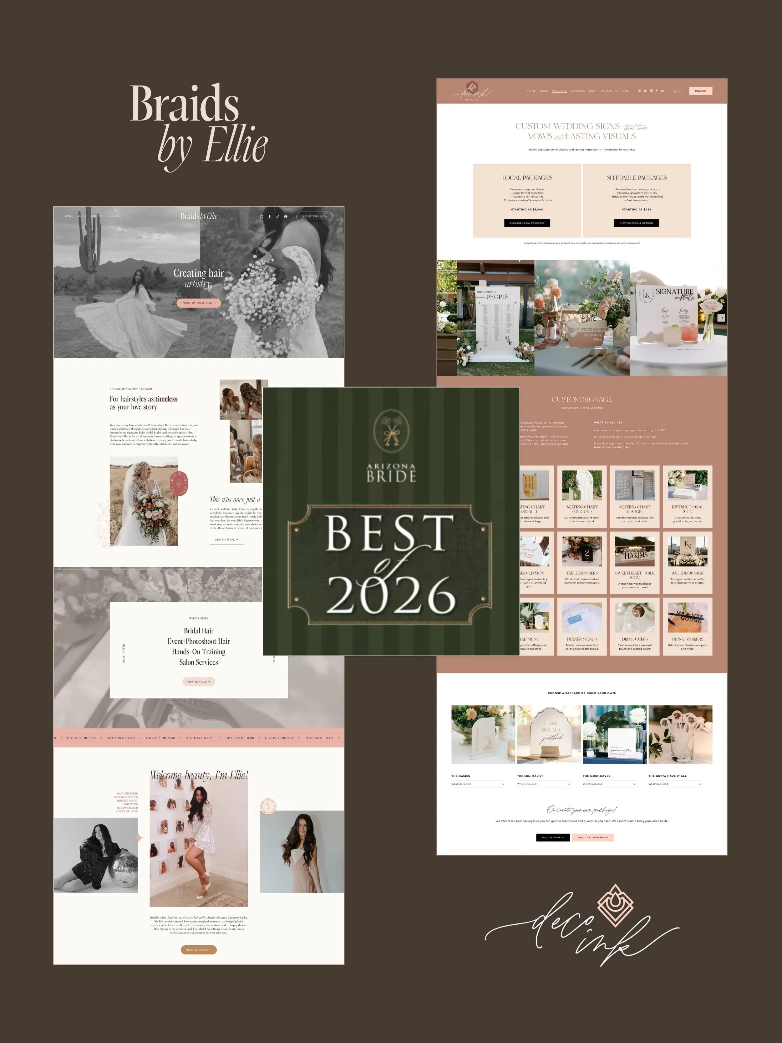 Both of my clients who were nominated in the @arizonabride Best of 2026 awards last night won in each of their categories!! 🥲🤍✨ Congratulations @braidsbyellie__ and @decoinkdesigns &mdash; two beautiful women inside and out who deserve all the reco