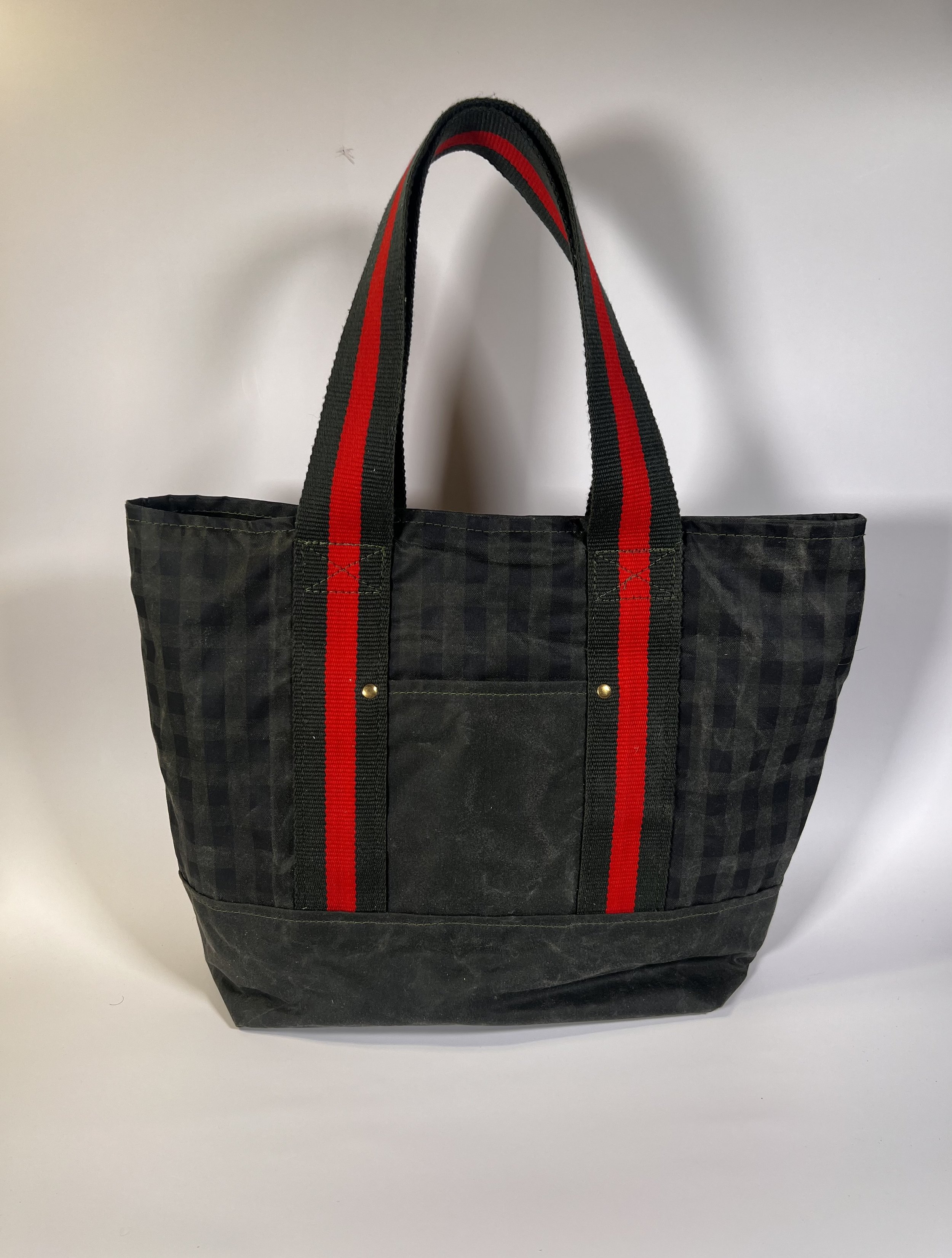 The Moitessier Tote Bag - Green & Red Gingham