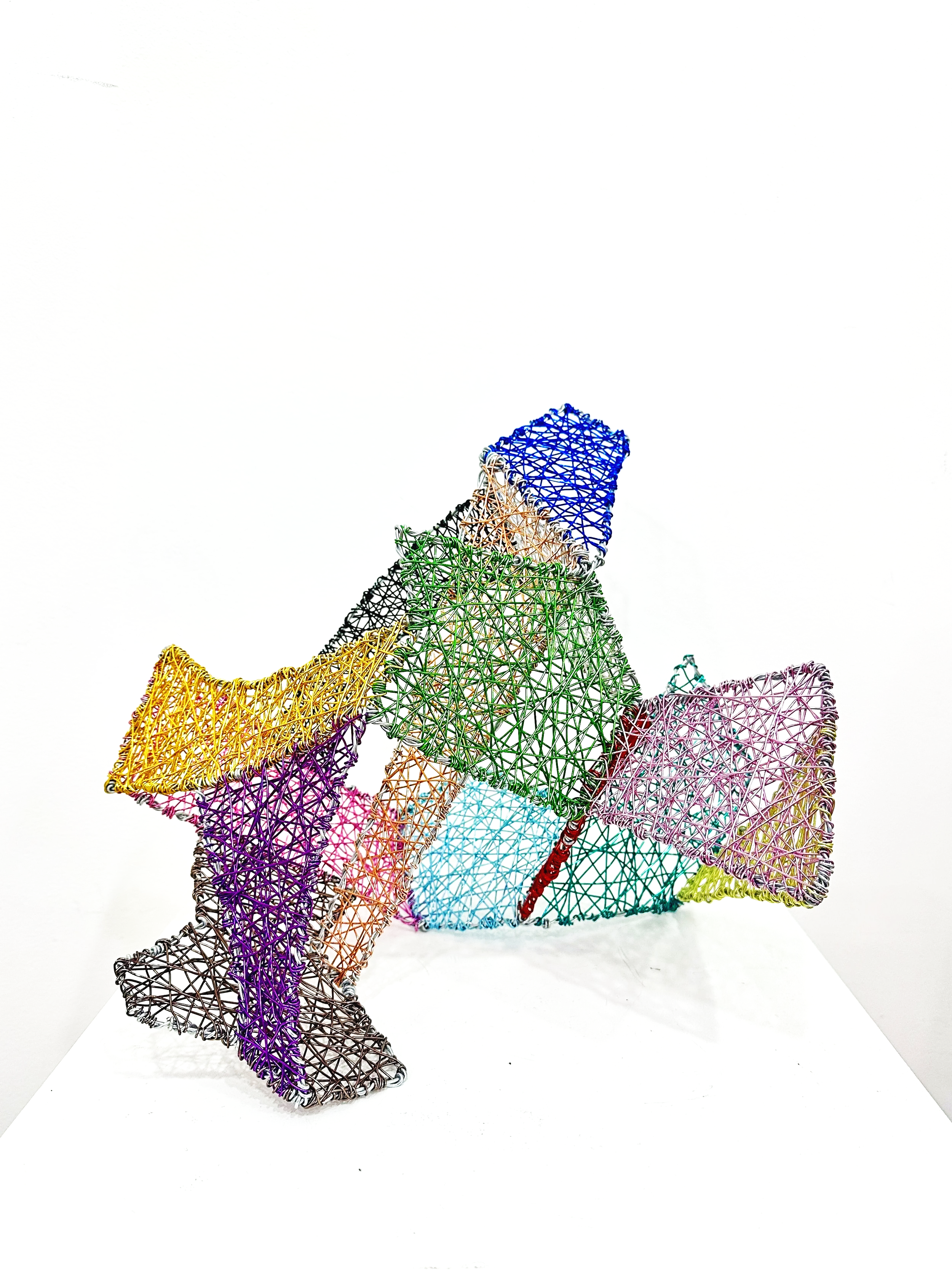 Federico Gauna, Smoll TV, Metal wire sculpture, 16 x 8 x 12in