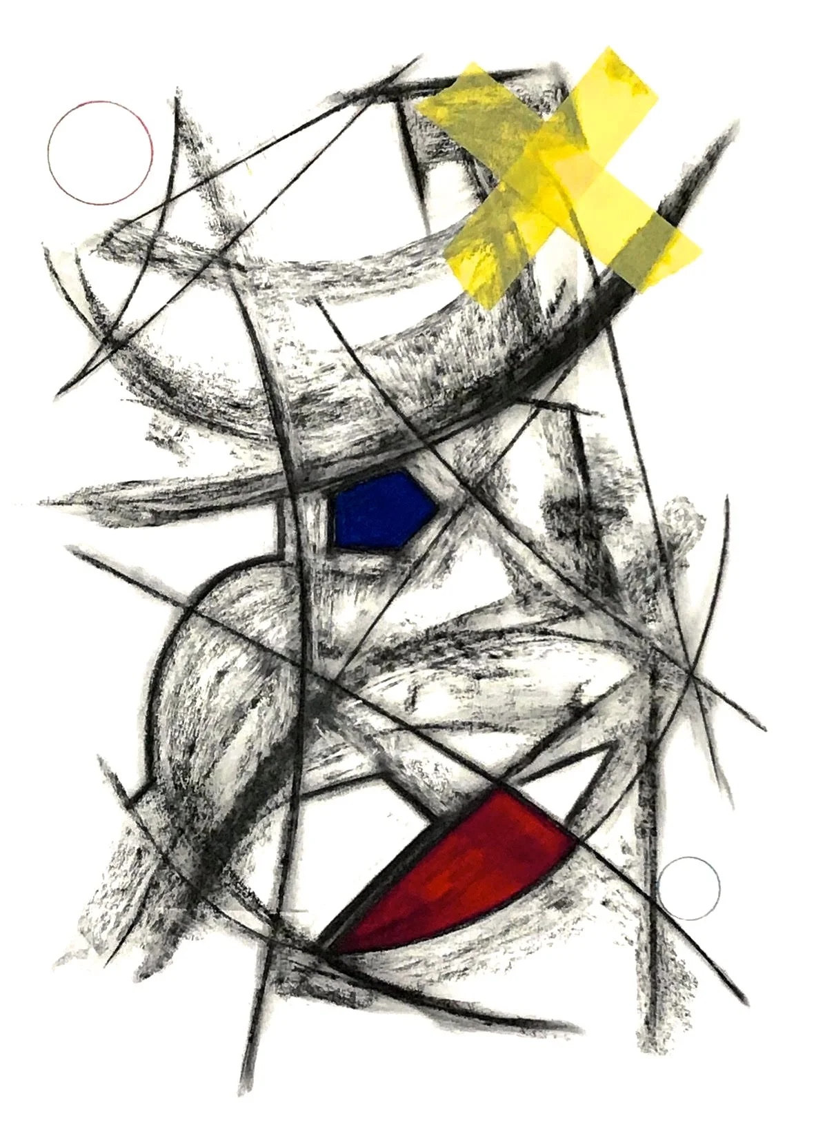 Justin Winkel, Total Knock Out, Mixed media on paper, 27 x 35in