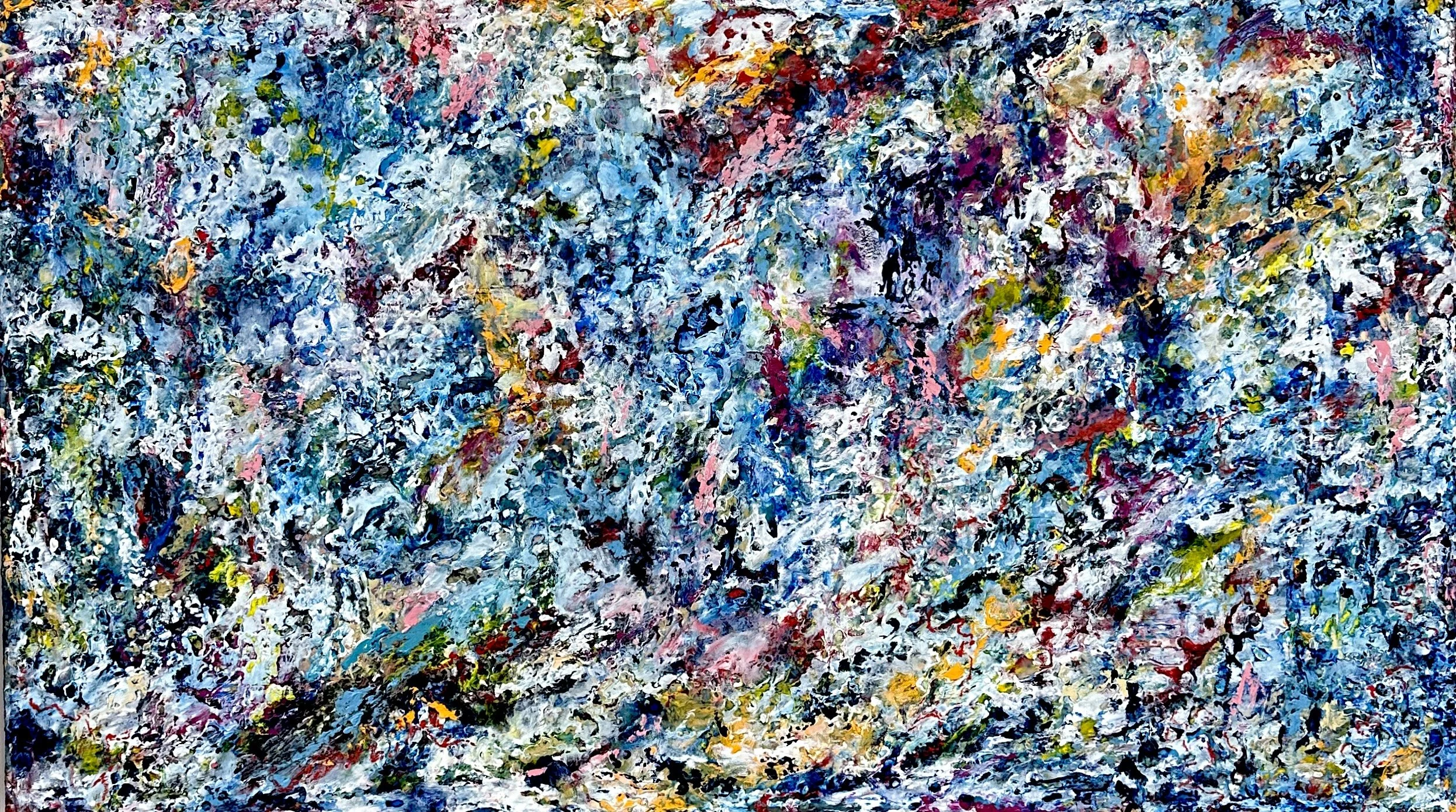 Justin Winkel, Free to Wander, Encaustics on wood panel, 16 x 28in