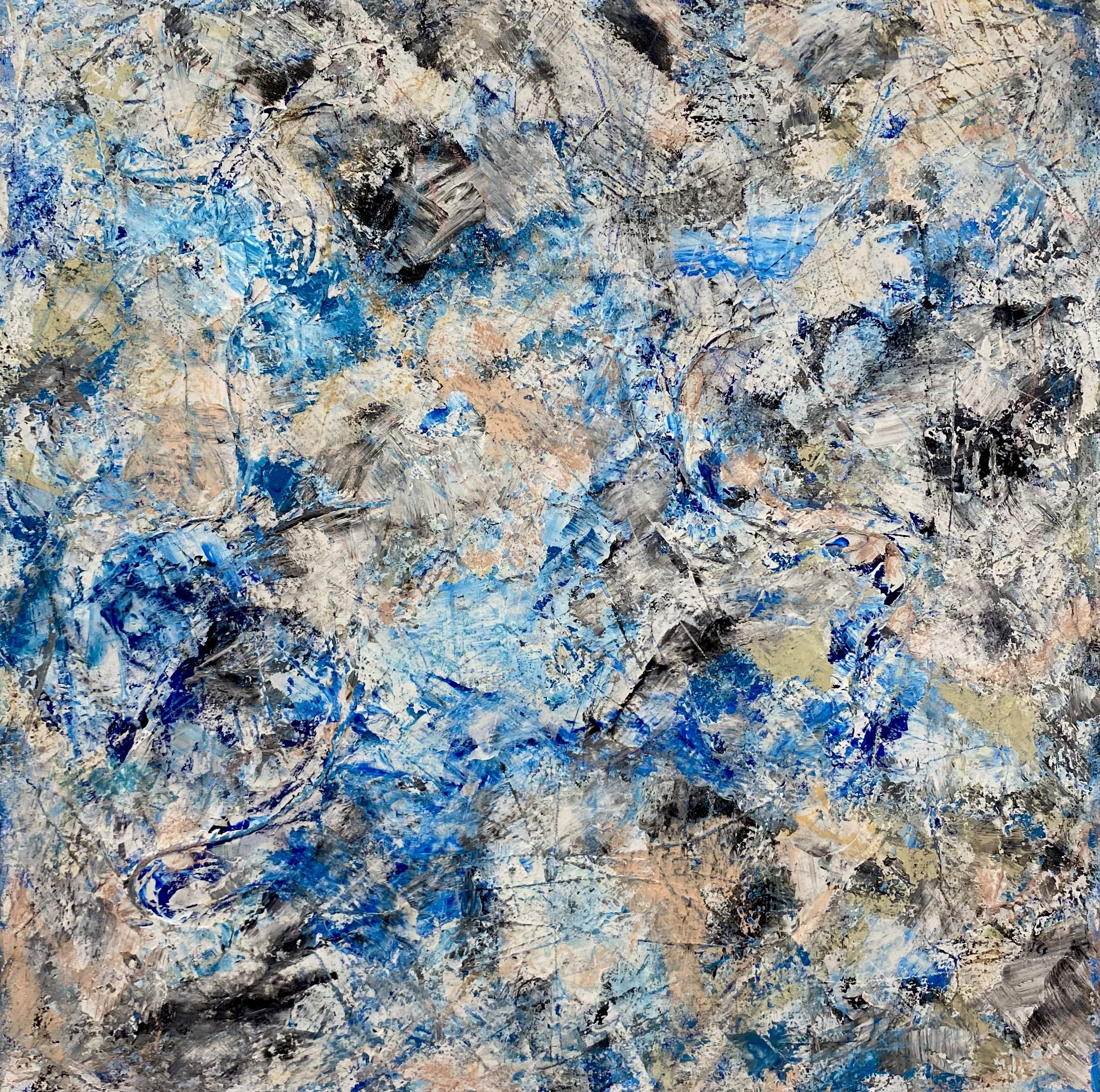 Justin Winkel, On the Coast, Mixed media on canvas, 36 x 36in