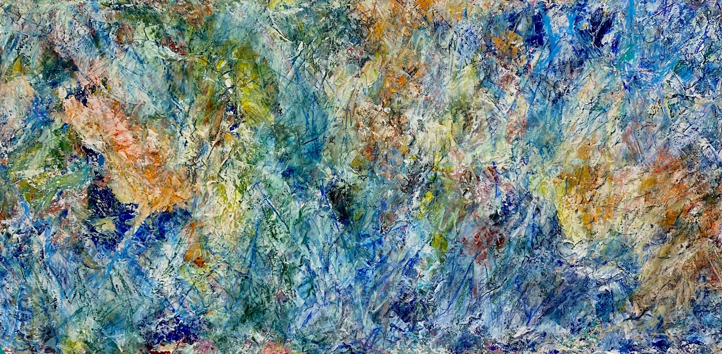 Justin Winkel, Wonderland, Mixed media on canvas, 24 x 48in