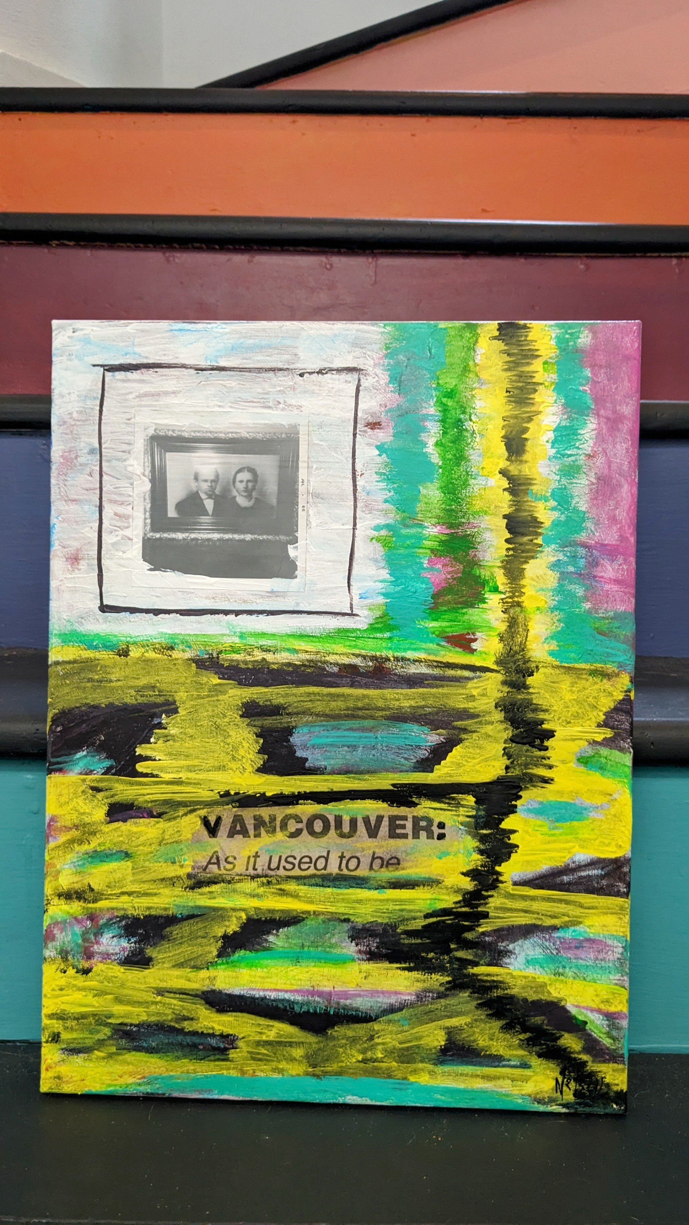 An acrylic painting called Vancouver: As It Used To Be by Nadine Bell.
