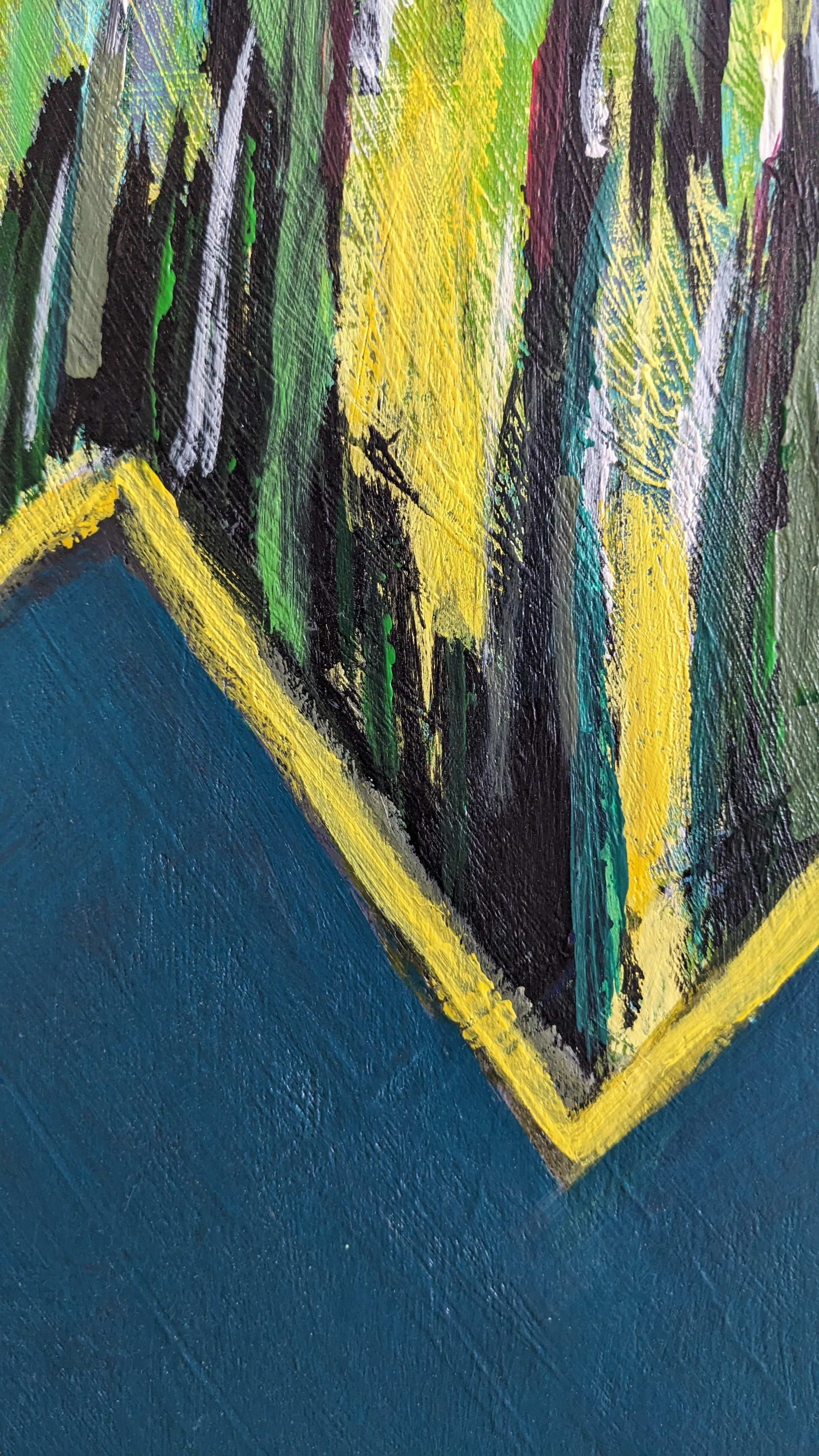 An acrylic painting of The Northern Lights by Nadine Bell.