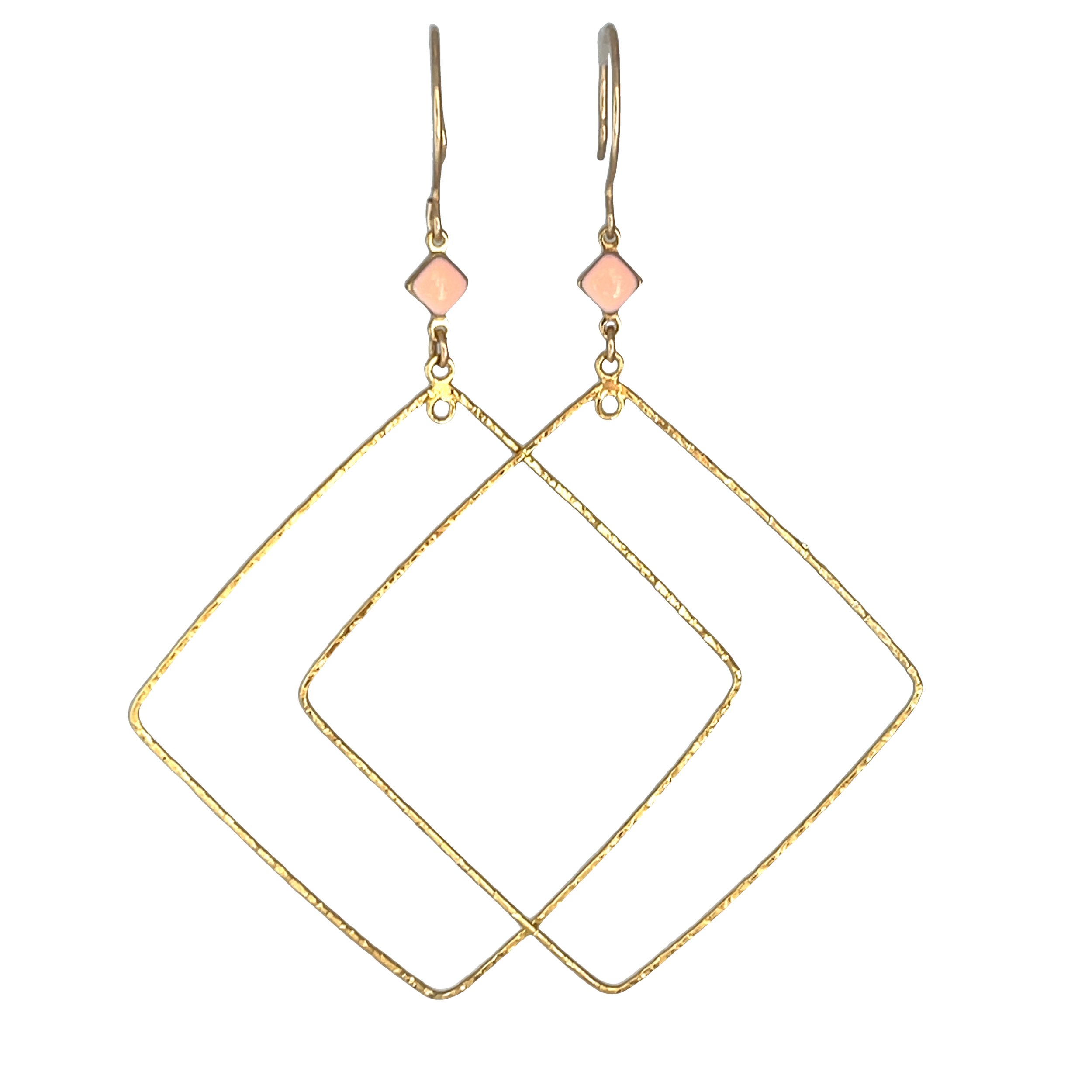 Peach Geometric Hoops (large)