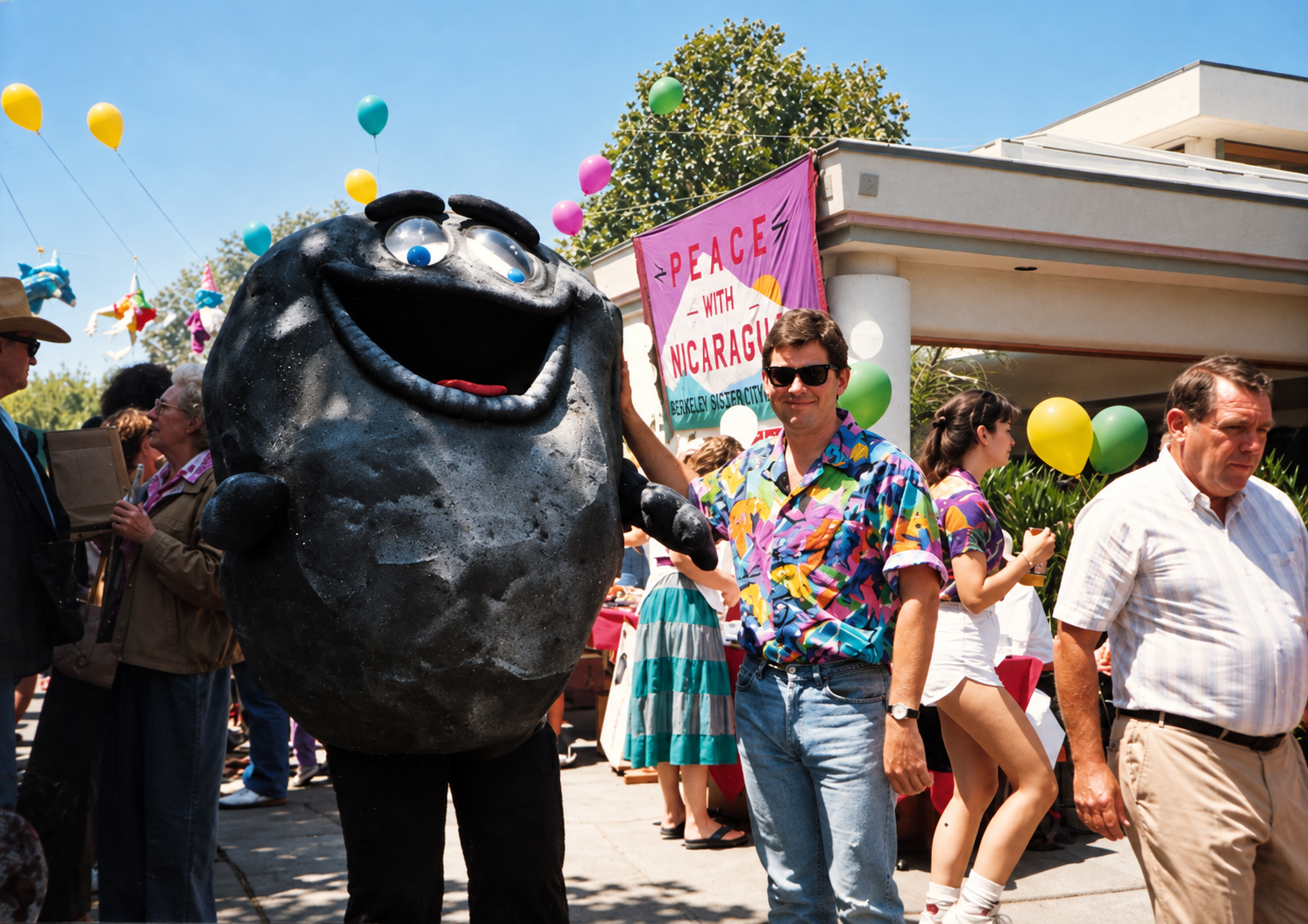 John with our 1980's mascot, Rocky