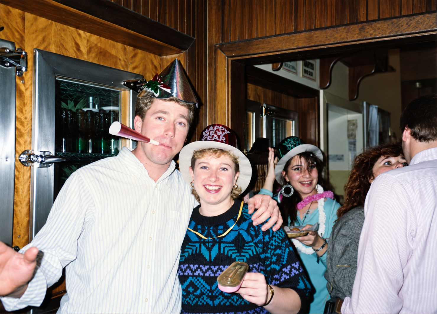 Reid and our office manager, Vivian. NYE circa 1994