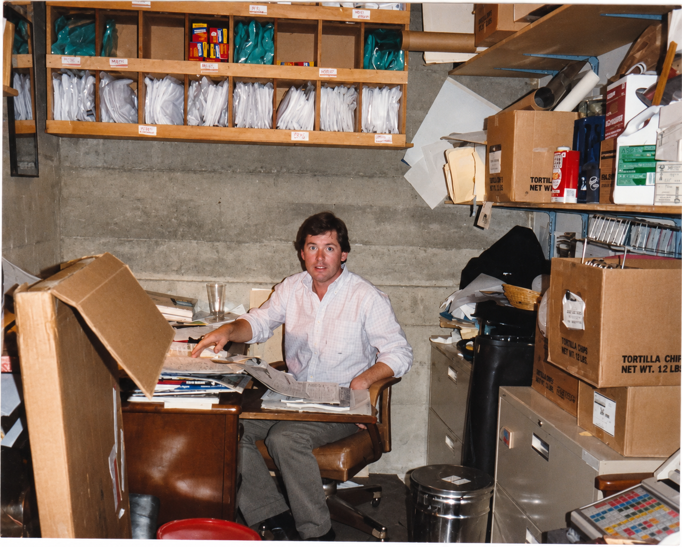 John in the office around 1990