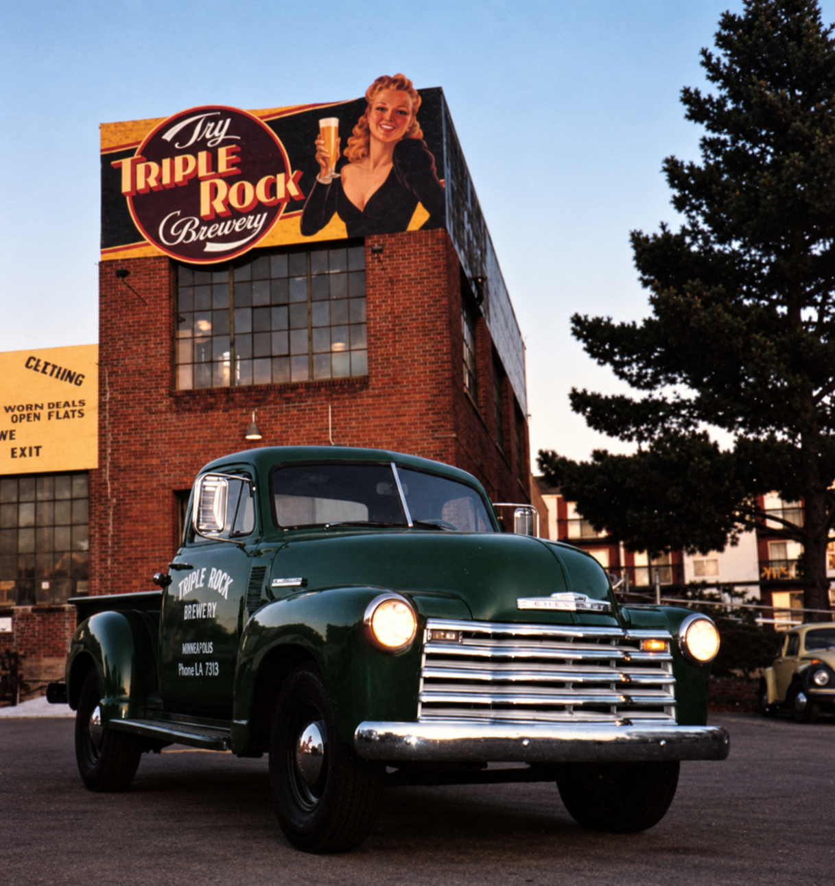 TRB Truck in front of Billboard circa 1990