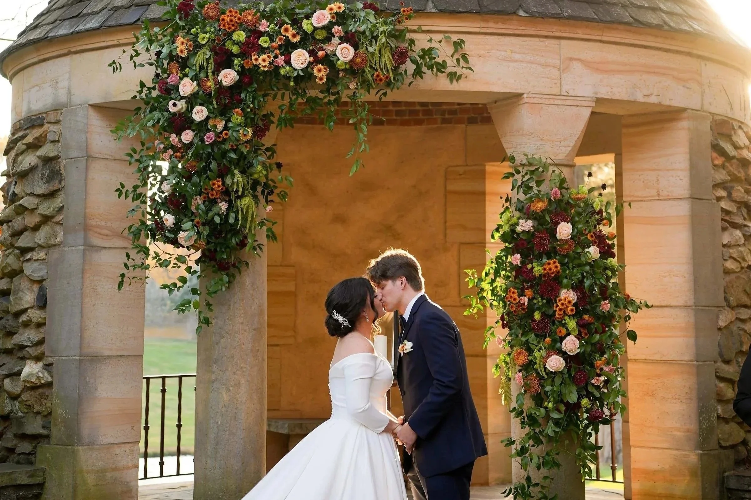 Romantic Fall Wedding Flowers at Graylyn Estate | Luxury Wedding Florist in Winston-Salem, NC