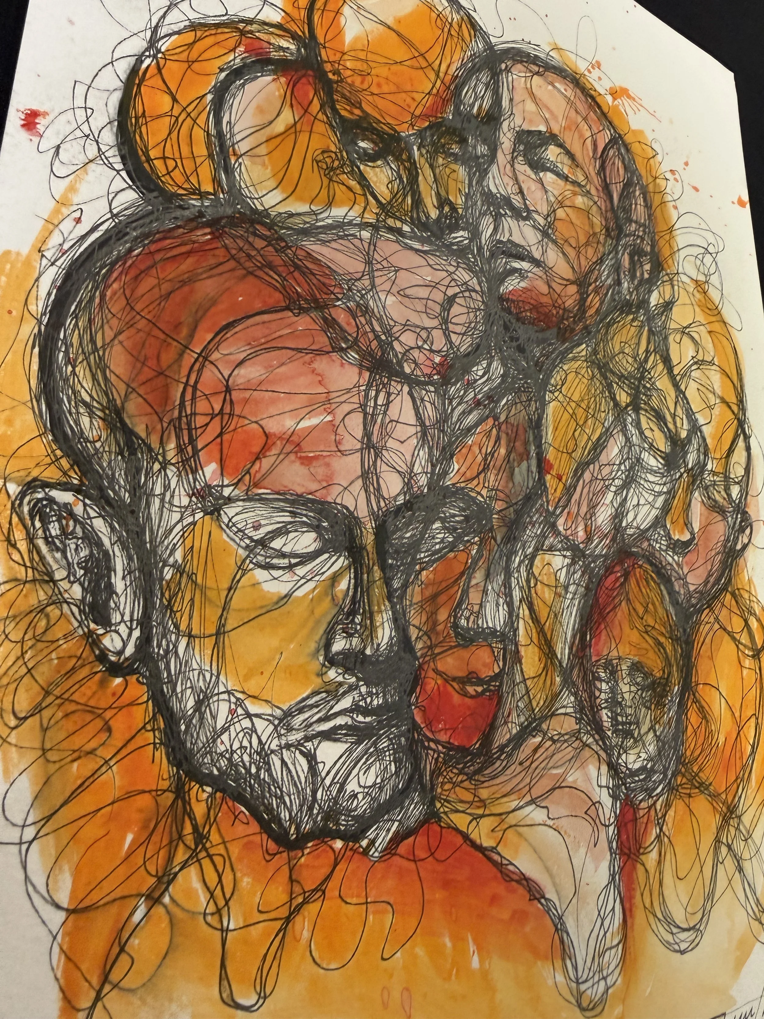 "Fiery Visions" Original Watercolor drawing