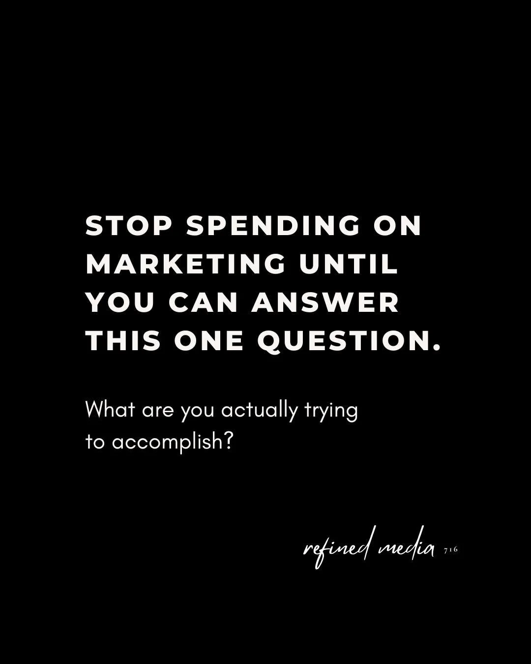 Respectfully, marketing has never been a one size fits all... and alignment should always come before ad spend. 

We are now booking discovery and strategy calls for July ☀️

#MarketingStrategy #BusinessAdvice #refinedmedia716 #marketingandmedia