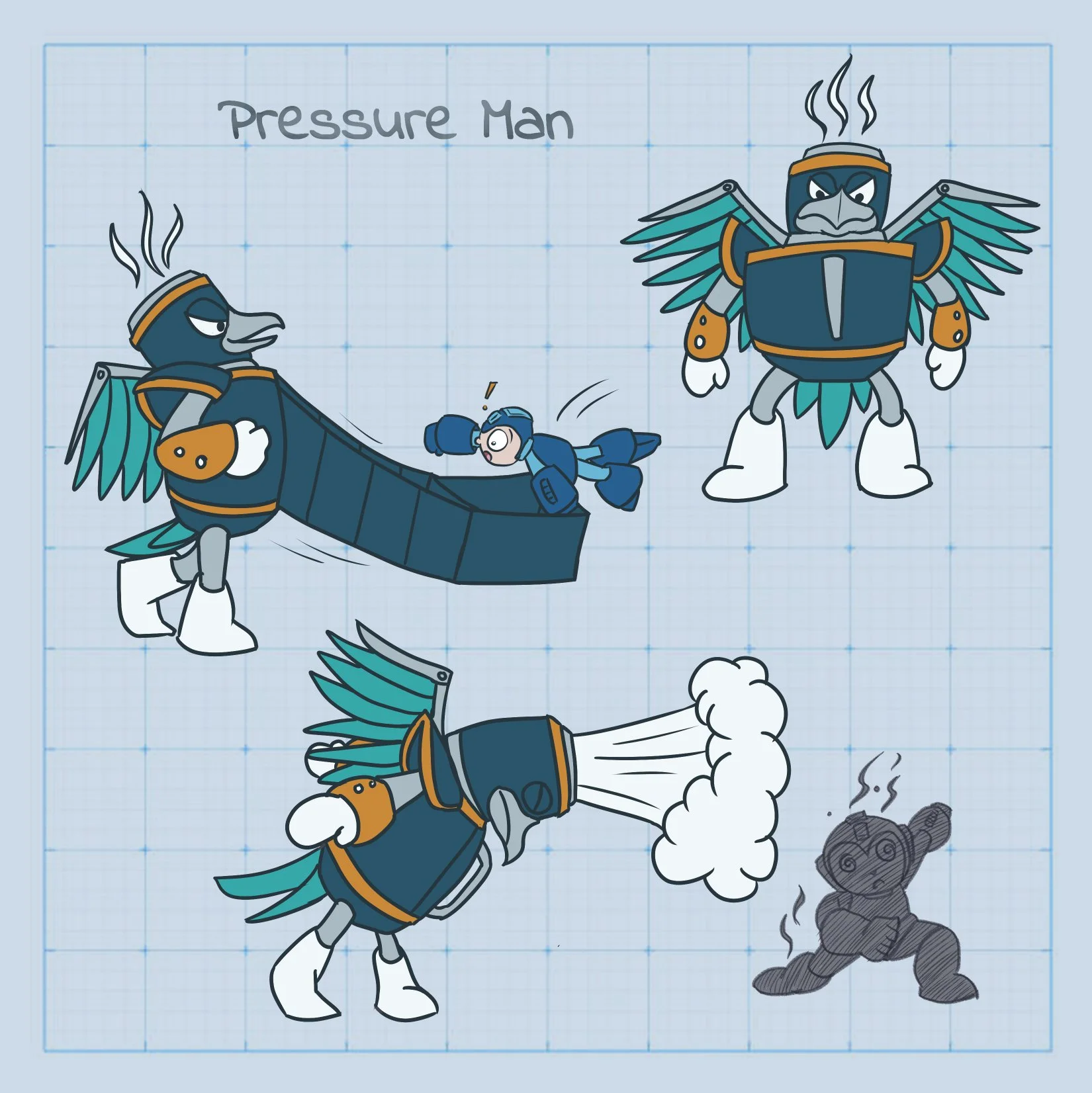 Character Concept - Pressure Man : Mega Man Villain