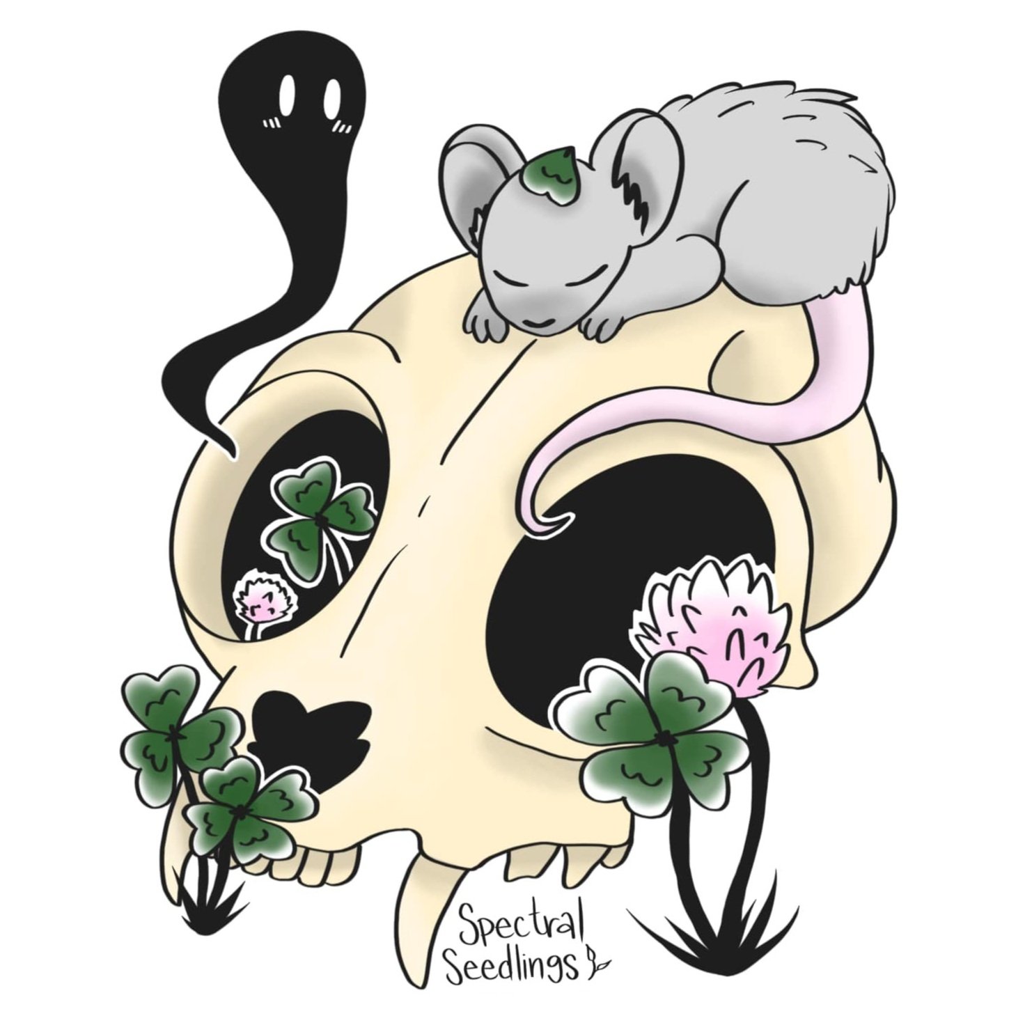 Mouse on a Skull Sticker