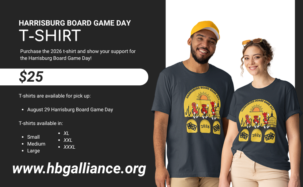 2026 Harrisburg Board Game Day t-shirt