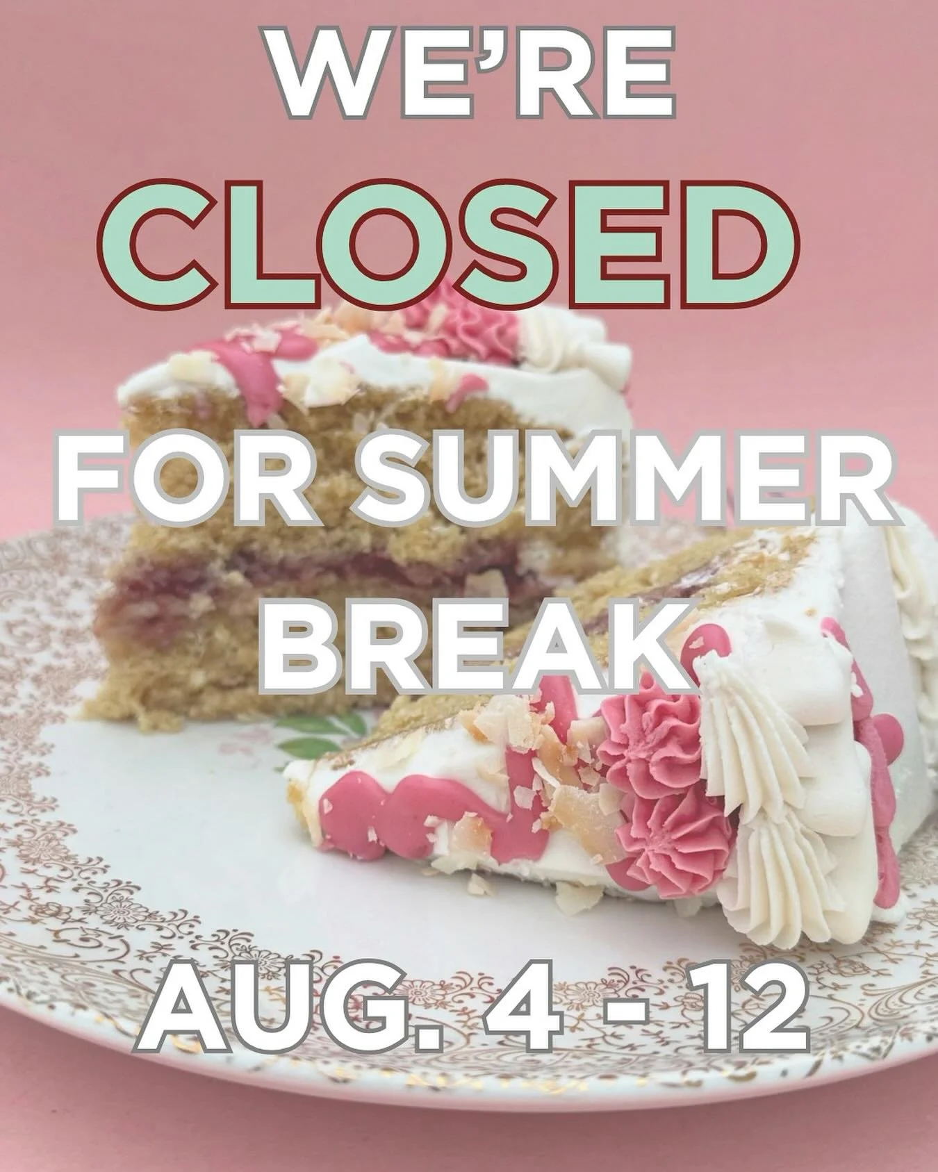 We&rsquo;re taking a summer break from Monday, August 4th to Tuesday, August 12th to give everyone a chance to relax and recharge. We&rsquo;ll be back open on Wednesday, August 13th!