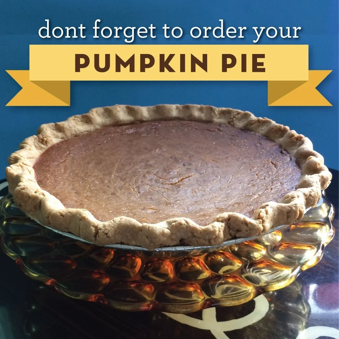 Don't miss out! Order your pie before next week and indulge in our made from scratch goodness, featuring local pumpkins, apples and maple syrup. Pre-order now on our website, link in bio.