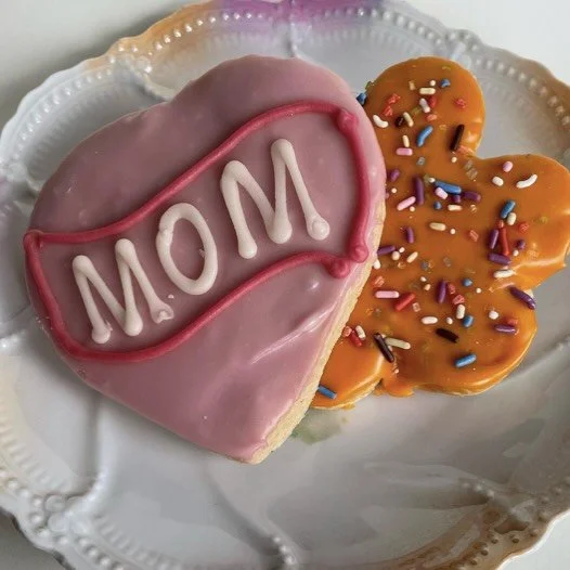 There is still time to pre-order mom &amp; flower cut-out cookies for this weekend through our website. Available in 1/2 doz and dozen. 🌸💜