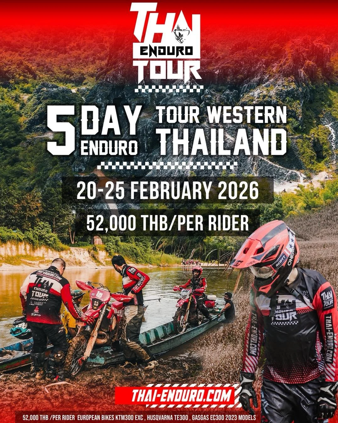 🔥 EPIC WESTERN THAILAND ENDURO TOUR &mdash; FEBRUARY 20&ndash;25, 2026 🔥
Bookings open now until December 30, 2025 &mdash; LIMITED SLOTS!

Are you ready for a true enduro adventure?
Join us for 5 unforgettable days carving through Western Thailand&