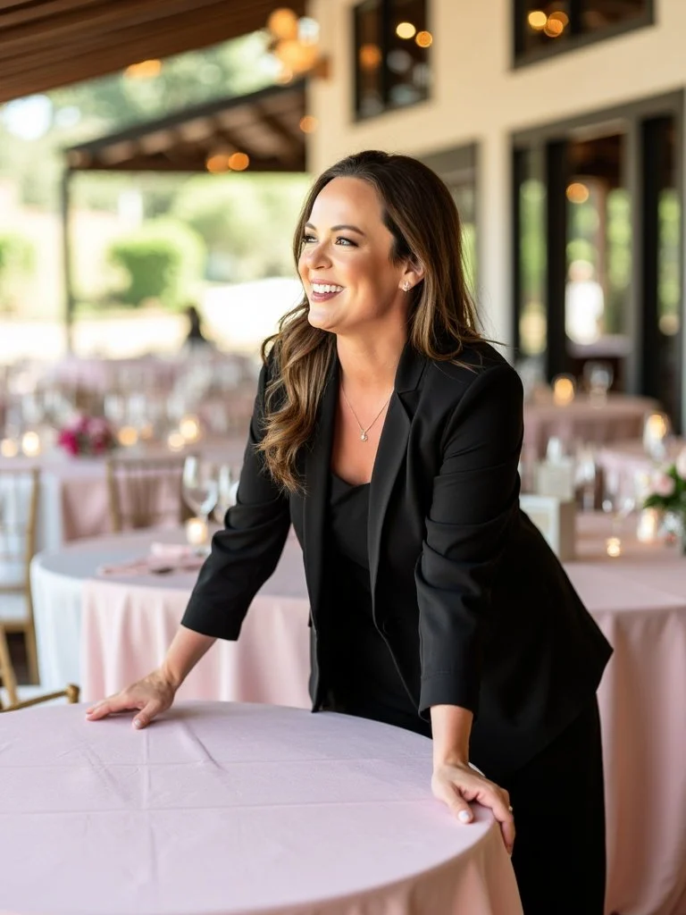 Houston wedding planner Blush Your Heart Weddings styling a reception table