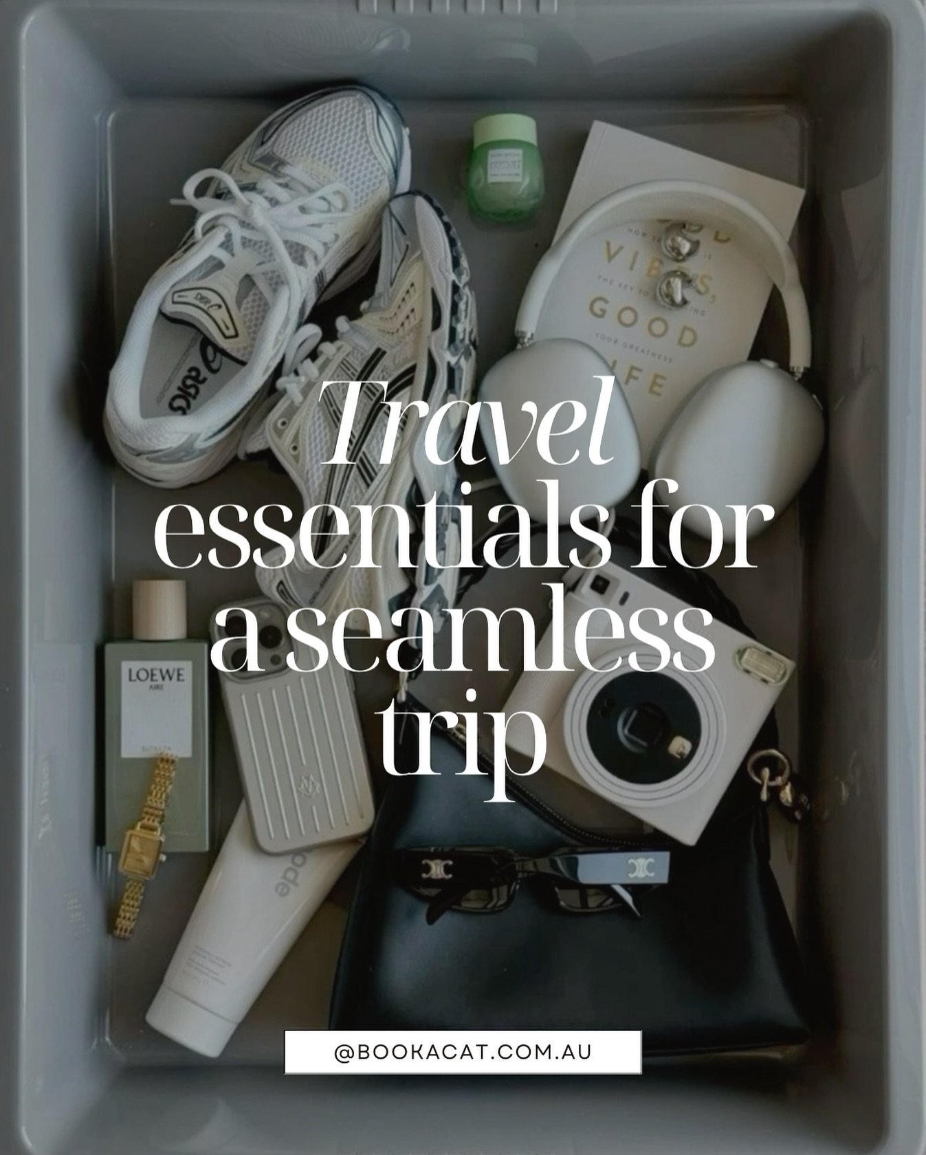 Ready for an amazing journey? Here&rsquo;s our checklist for a seamless travel experience ✨ 

1. Noise cancelling headphones for those loud flights or check-in lines 🎧

2. A hydrating lip balm &amp; facial spray to fight off dry skin whilst travelin
