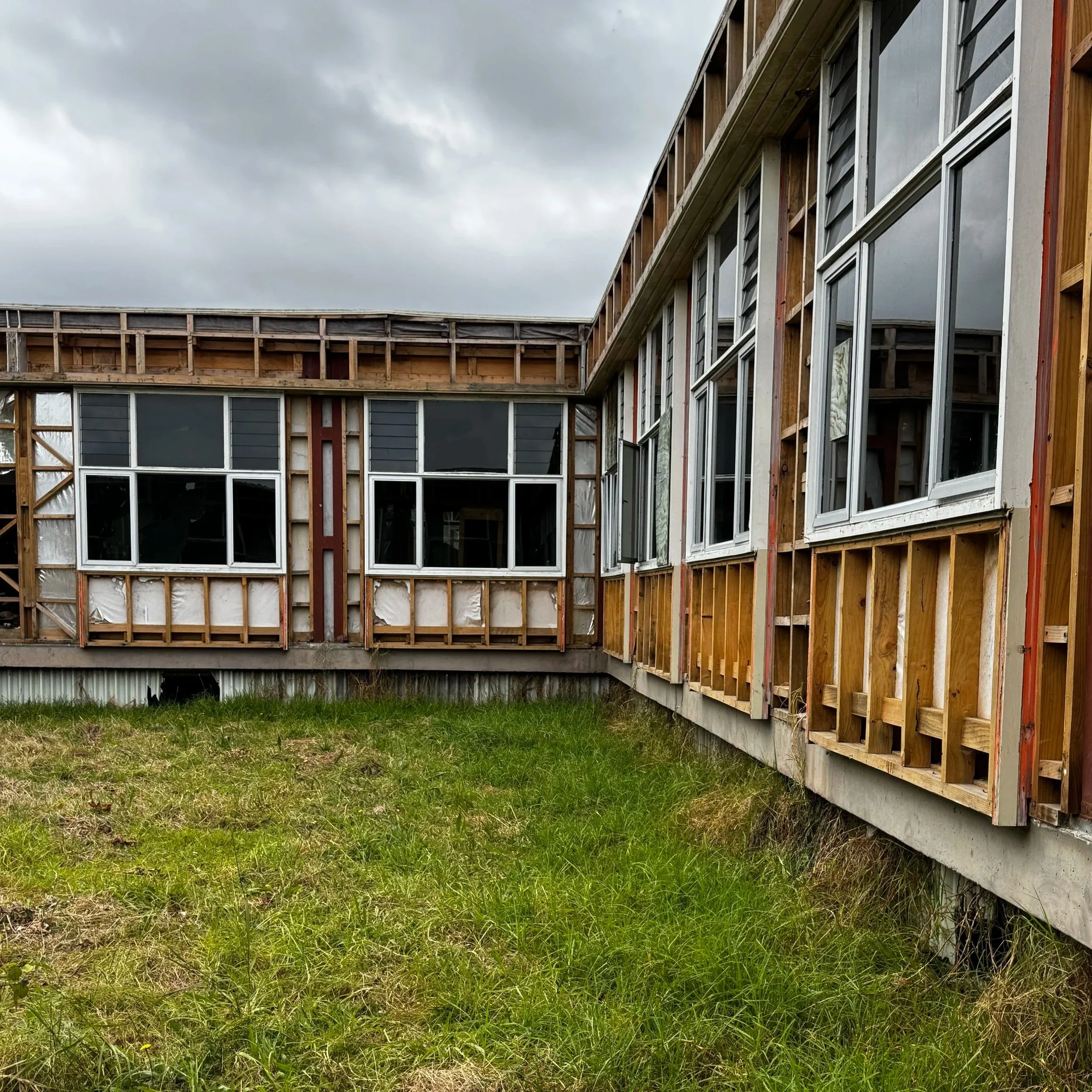 A house ready for asbestos clearance after asbestos removal.