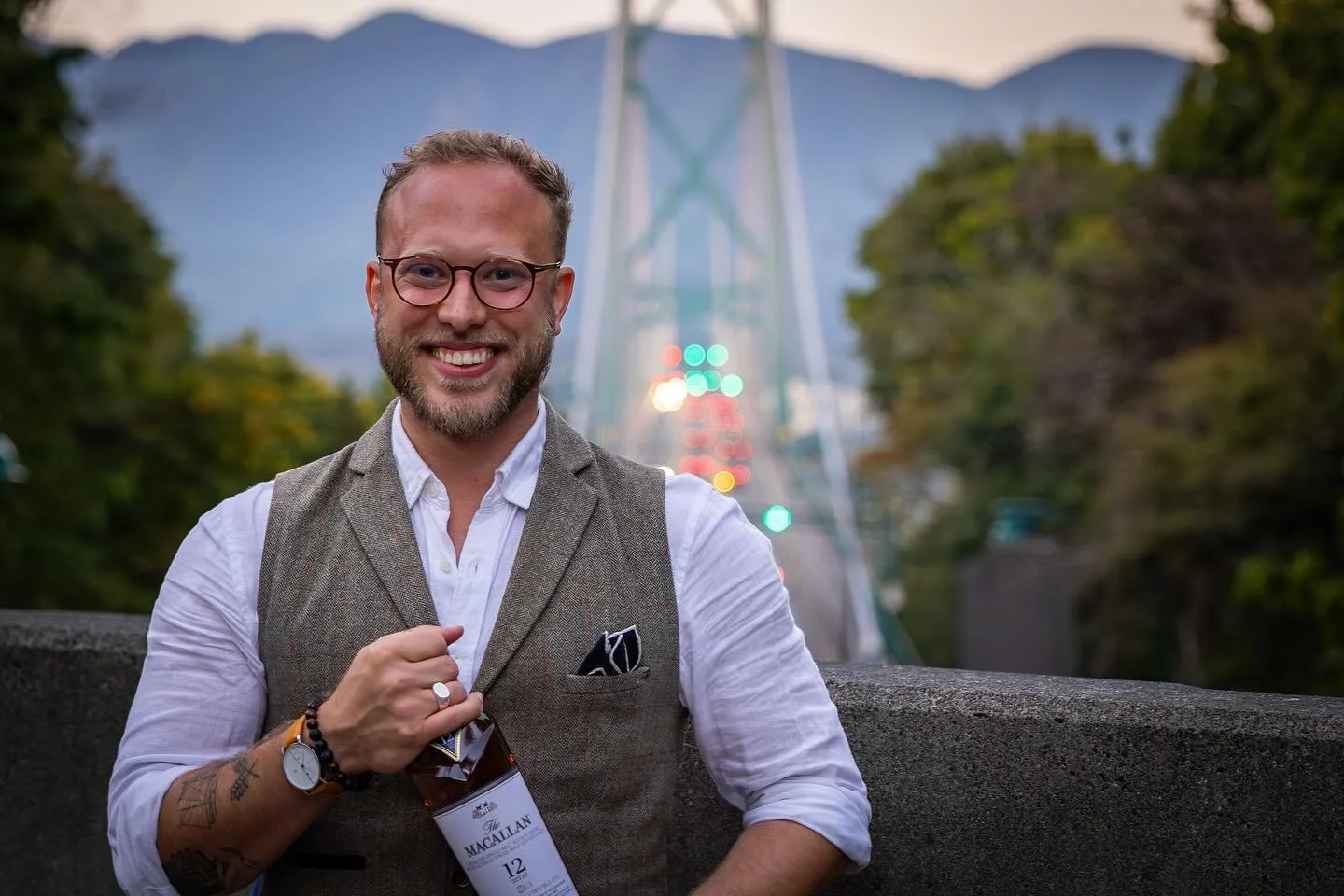 1 year of being The Macallan 🥃
&bull;
Lions Gate Bridge, Vancouver 
📸 by @jeremypue 
&bull;
#the_macallan #anniversary
