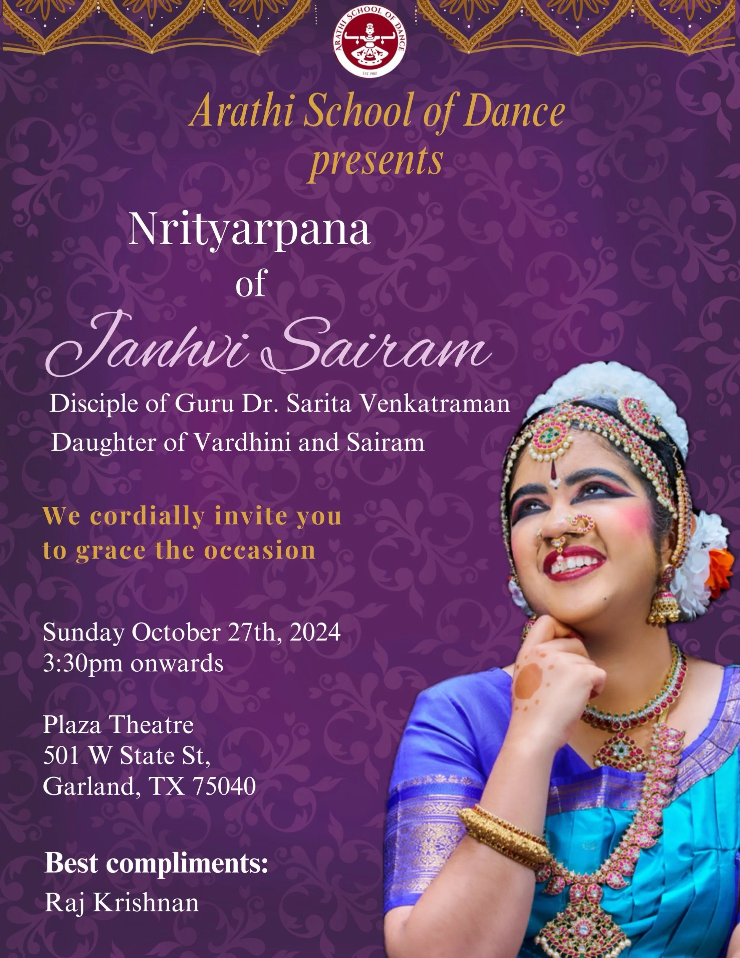 Janhvi Sairam Bharatanatyam Arangetram
