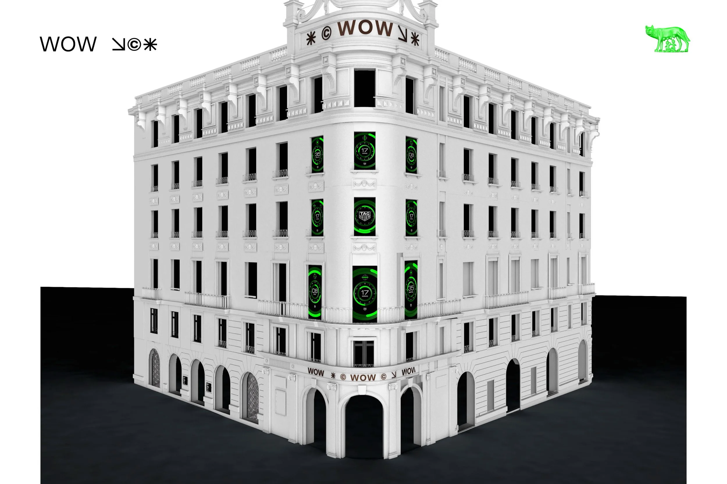 Visuales inmersivos para la instalación de TAG Heuer en WOW Madrid, en colaboración con Onionlab.