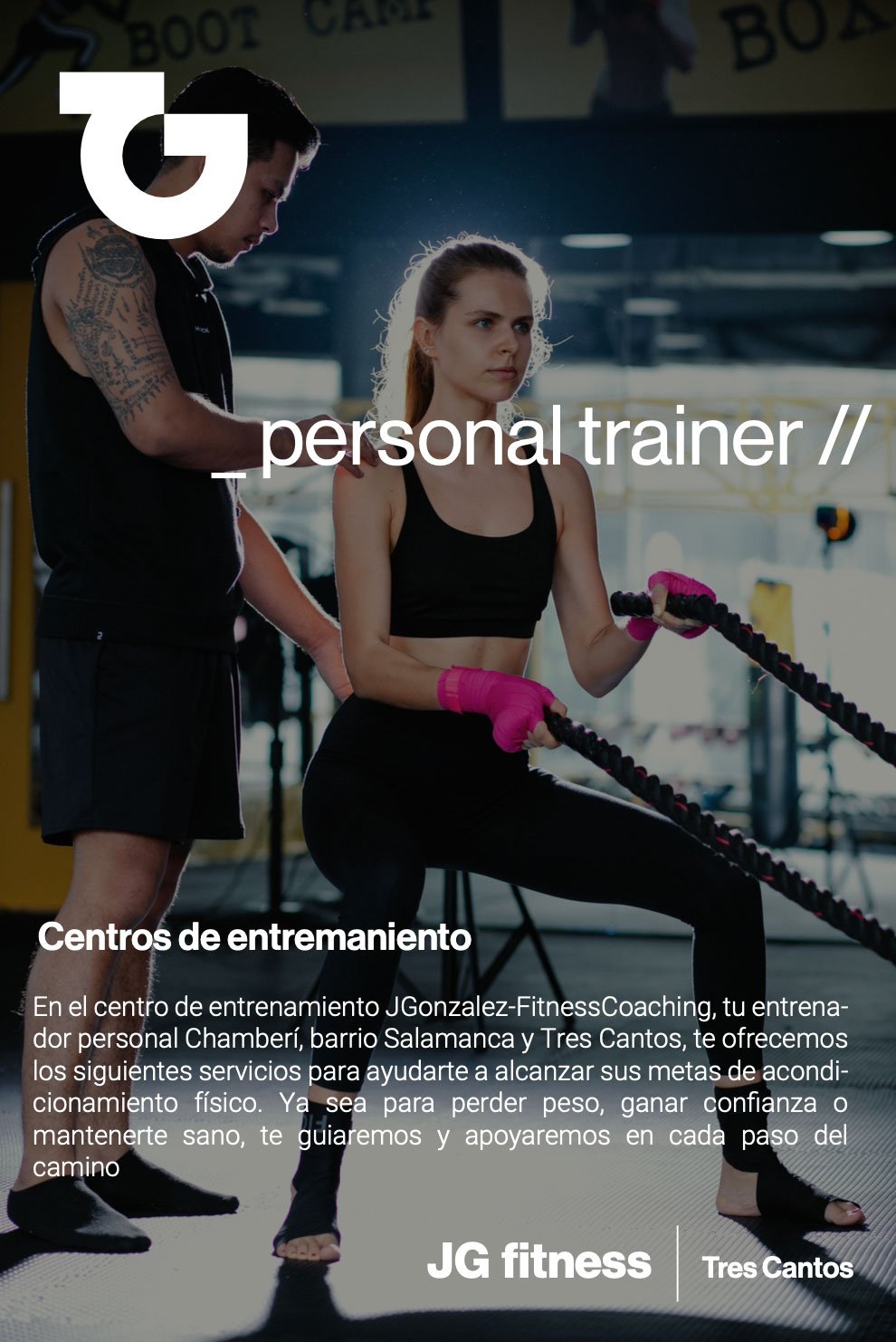 JG Fitness trainers wearing branded clothing.