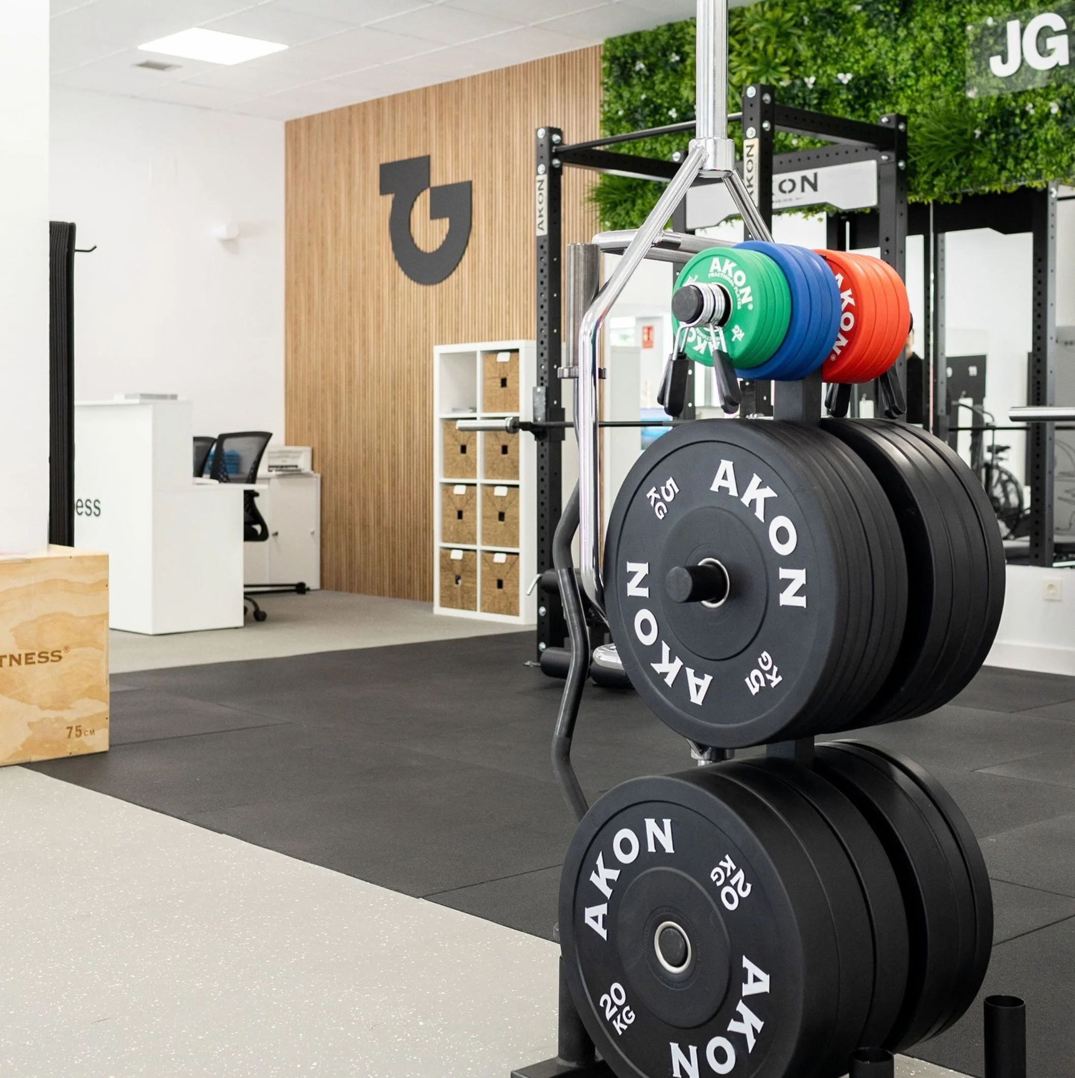 JG Fitness training centre interior with branded equipment.