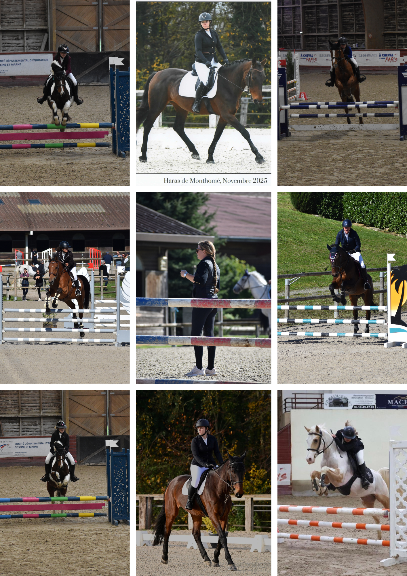 Cavalier et cavalière en concours de dressage et de CSO