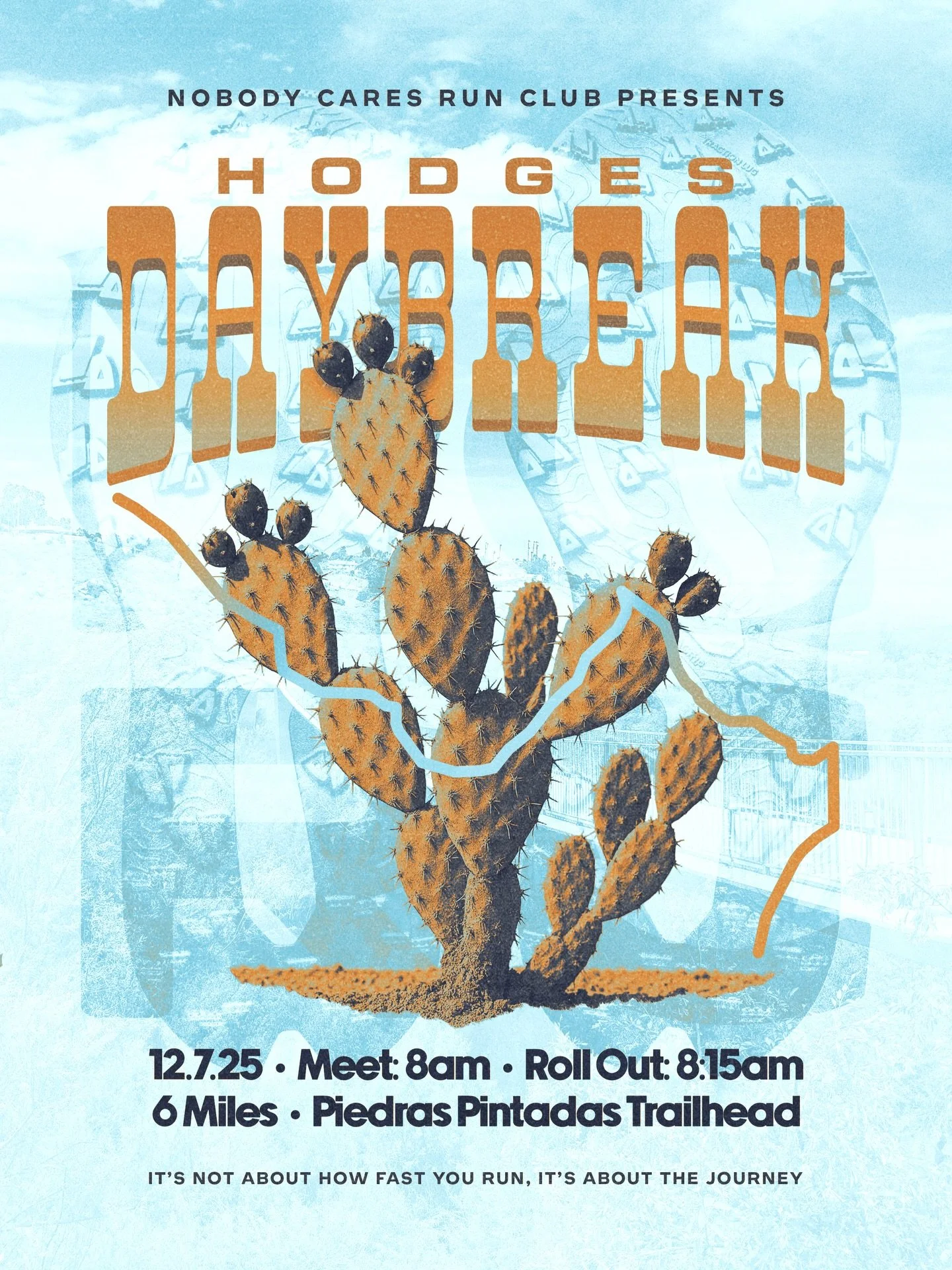 This Sunday, we&rsquo;re bringing our Hodges Golden Hour route back into the light. 

A 6-mile trail run around beautiful Lake Hodges, starting from the Piedras Pintadas Trailhead. We&rsquo;ll cruise out to the dock as our halfway point, pause to cat