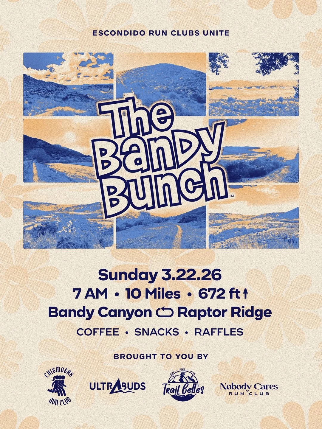 We&rsquo;re linking up with the crews from @chismosasrunclub , @ultrabuds , and @trail_belles for an Escondido/North County SD trail collab. Run or hike your miles. The full route is a 10-mile out-and-back toward Raptor Ridge, starting from the San P