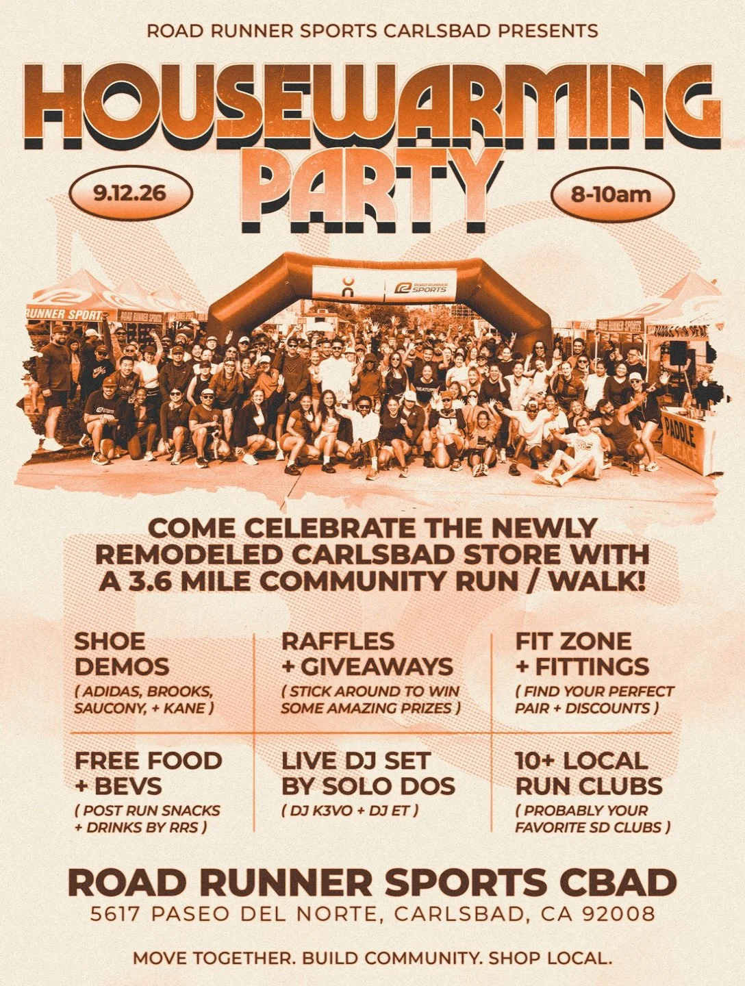 We&rsquo;re stoked to officially be partnering with our friends at Road Runner Sports, and we&rsquo;re kicking things off by helping them break in the newly remodeled Carlsbad store alongside a whole lot of the San Diego running community.

This isn&