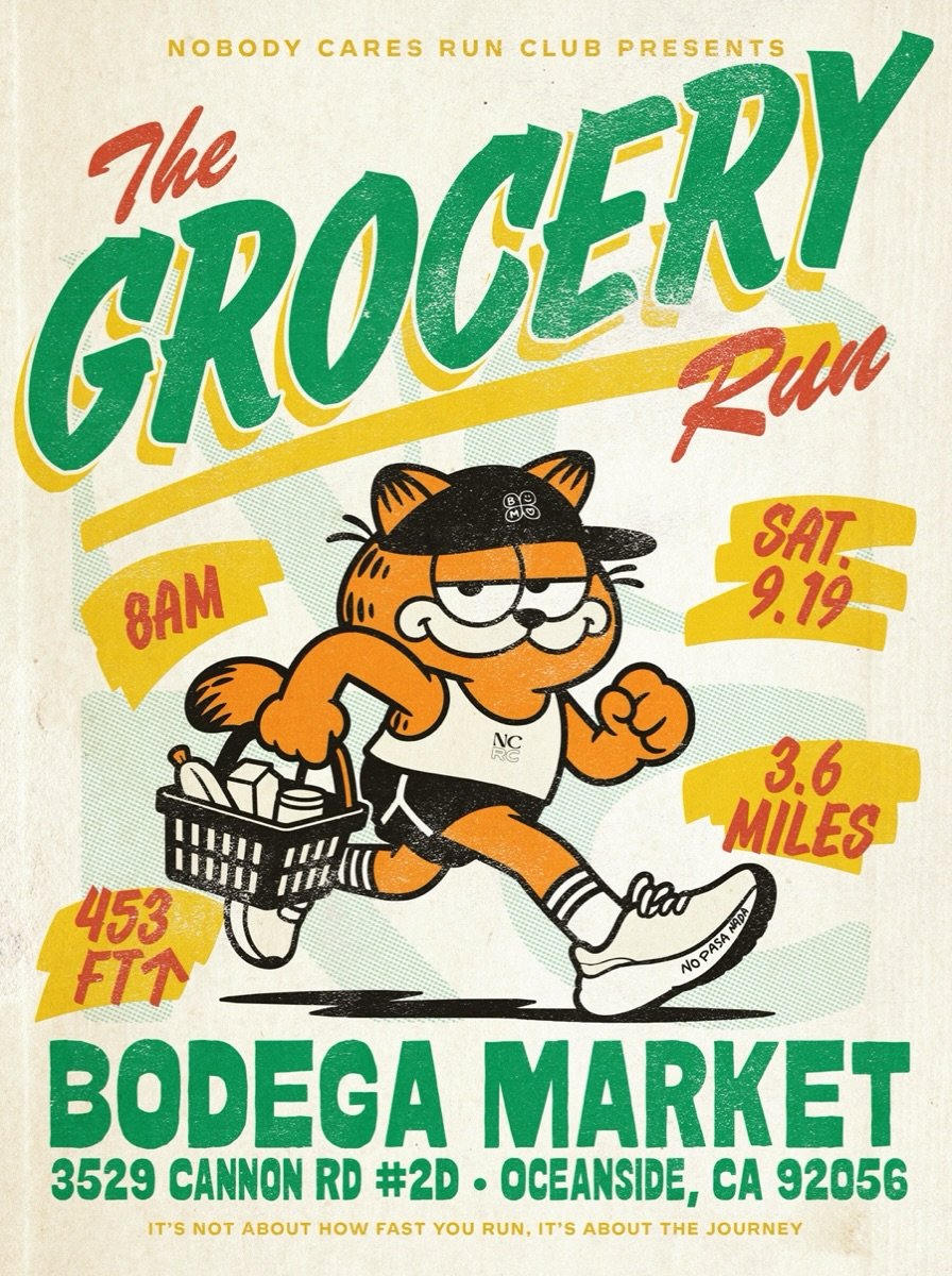 We&rsquo;re taking a field trip to Oceanside for our first Grocery Run with our new friends at Bodega Market.

We&rsquo;ll knock out 3.65 miles through the neighborhood with mostly road and a little trail section thrown into the middle to keep things