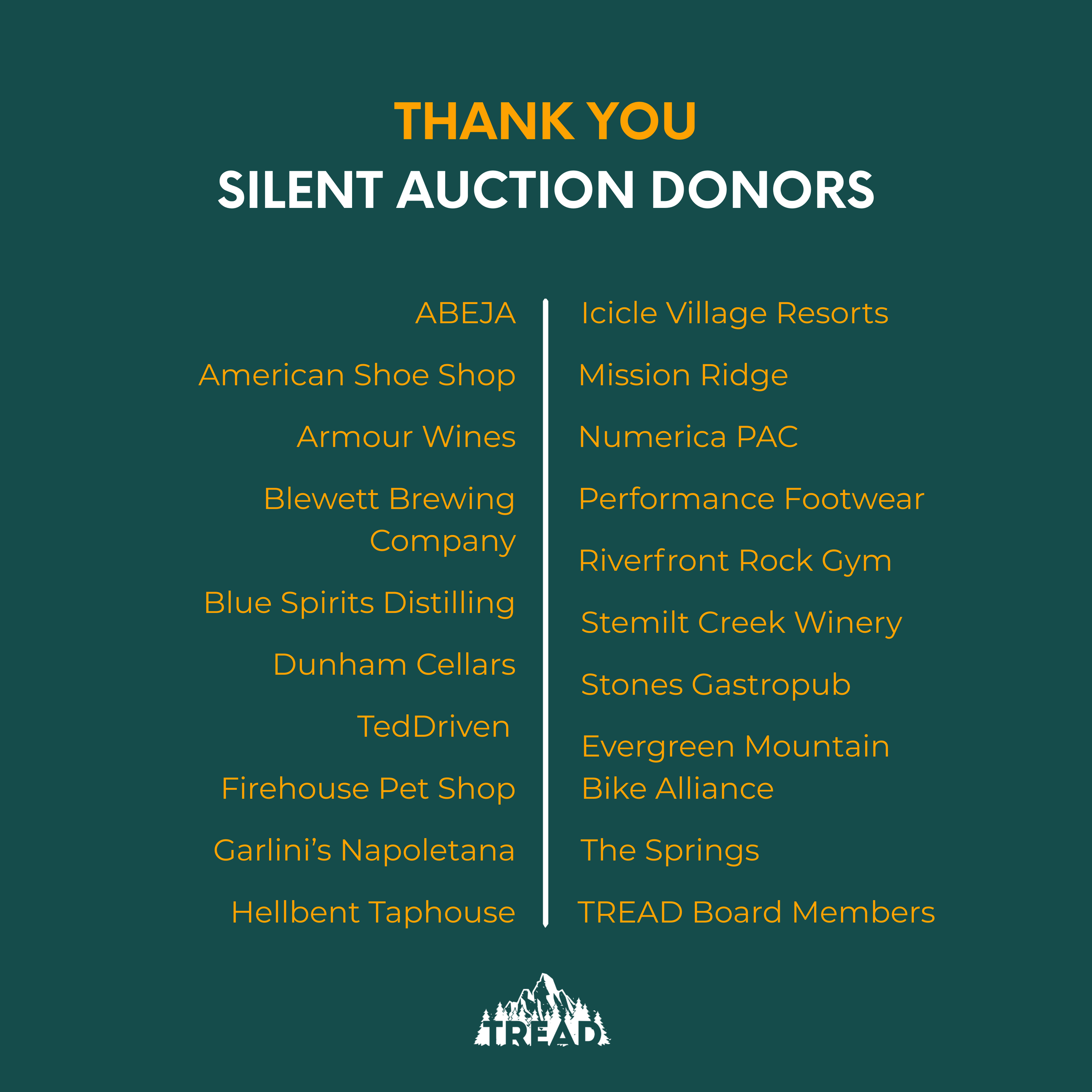 Thank You Silent Auction Donors!