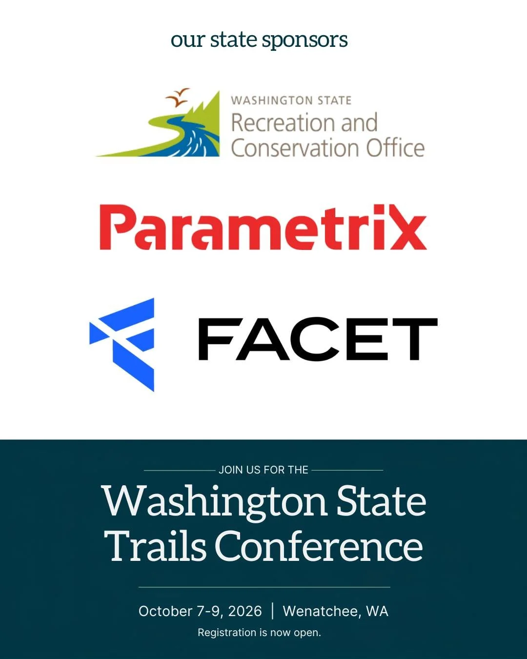 We are stronger together! Thank you again to this year's sponsors: @rcowashington, @parametrix_inc, @facet_nw, @lemolobayadvisors, @aretestructures, @wsdot. This conference happens because of you.

One week left to register.

Register now (link in bi