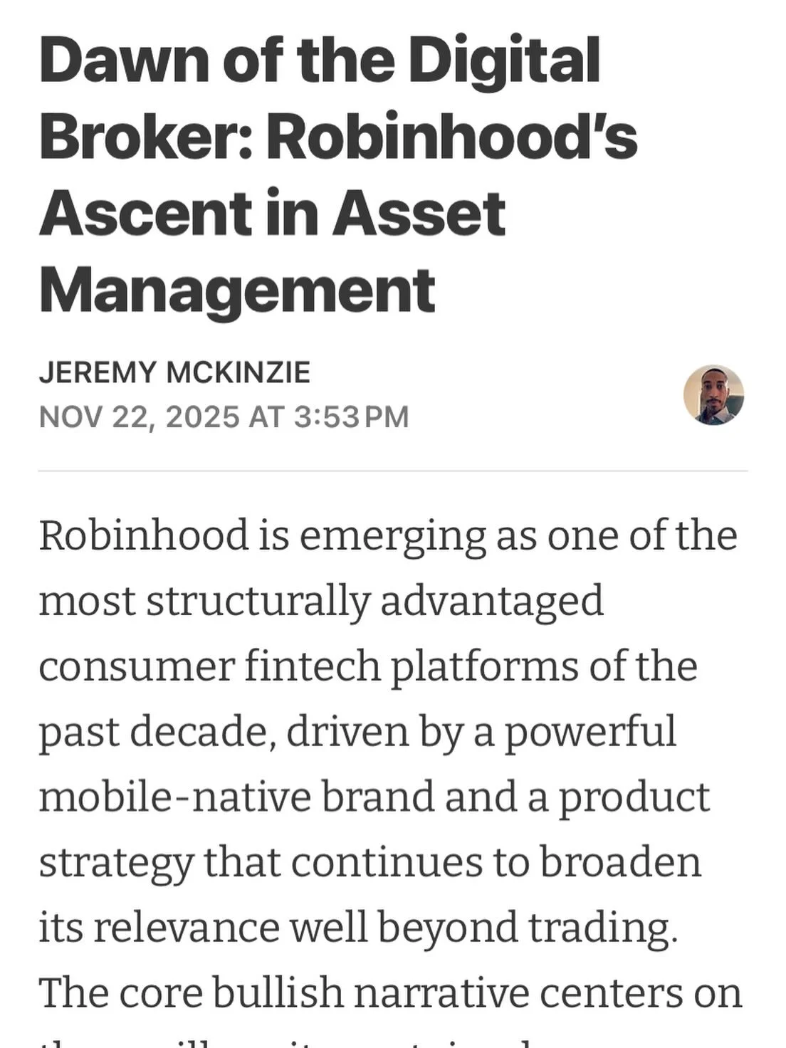 Link in the bio. Go buy some stock this holiday season. #stockinvesting #Robinhood #Substack