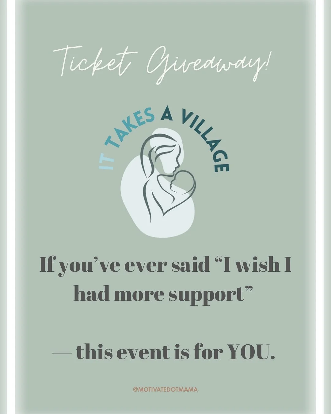 ✨Giveaway time! ✨

I&rsquo;m giving away 3️⃣ tickets to the It Takes a Village Expo + Summit in Chicago hosted by @the_recovery_method 

&mdash; an inspiring event created to empower moms and birthworkers to connect, collaborate, and find their villa