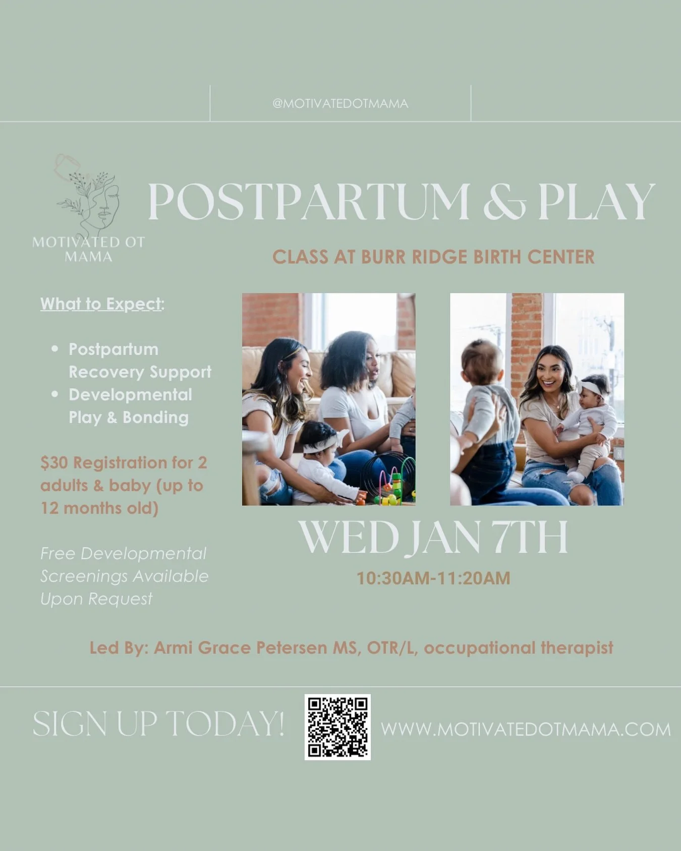 🤱🏽POSTPARTUM &amp; PLAY

✨Start off your 2026 with support for both you and baby!

👩🏽 For mom, postpartum recovery topics and practical strategies to balance your needs with your baby&rsquo;s

👶🏻 For baby, developmental play that promotes miles