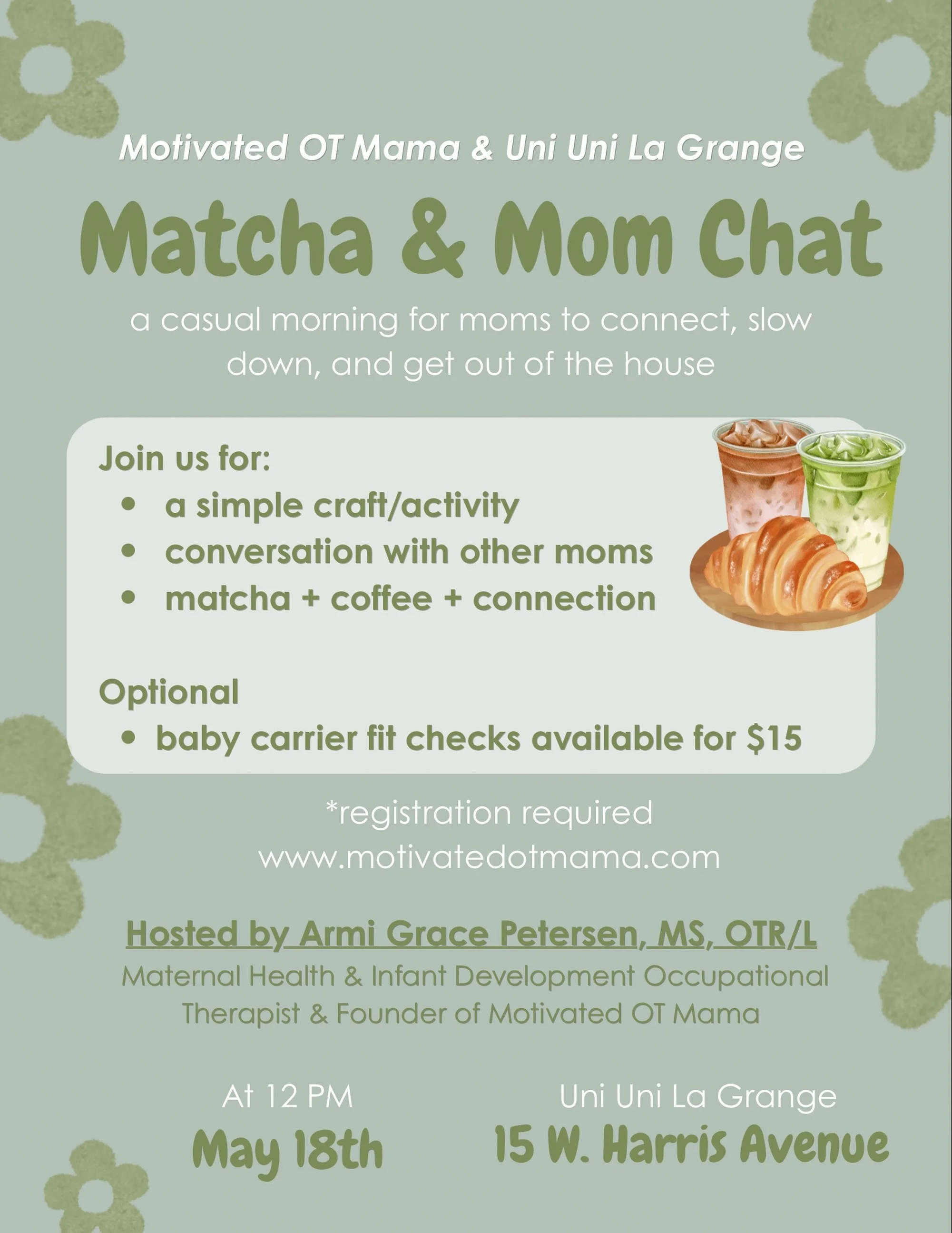making mom friends can feel awkward&hellip;so let&rsquo;s make it simple ☁️🍵

Join me @uniuni_lagrange for Matcha &amp; Mom Chat 
✨a casual, low-pressure meetup for moms to get out of the house, sip something good, and connect with other moms who ge