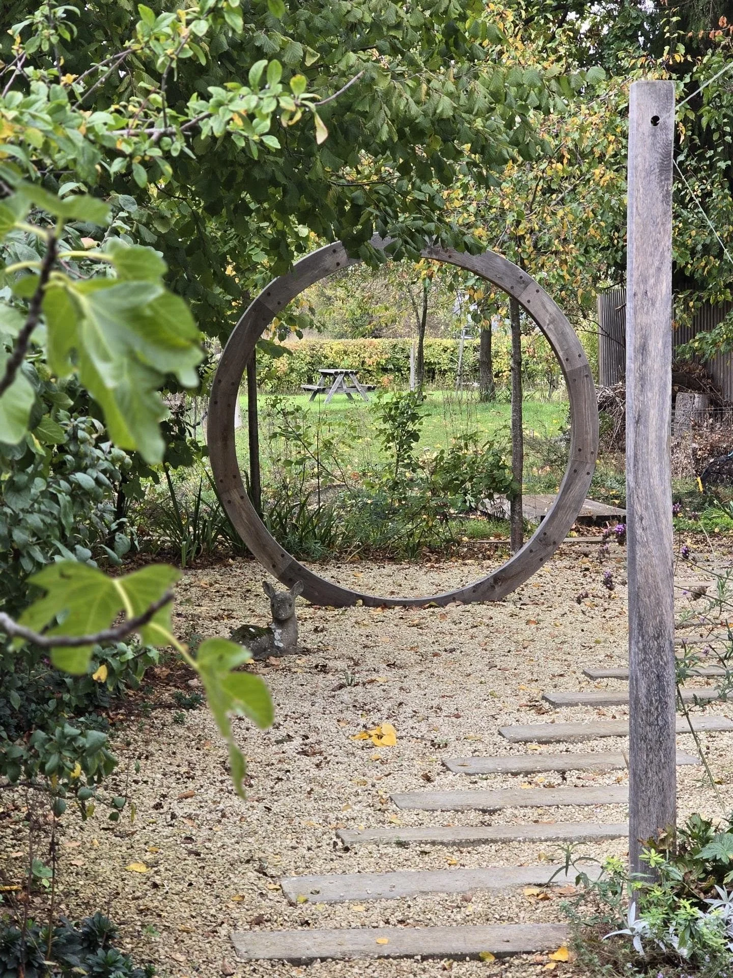Autumn falls over this garden on the edge of Cottenham, Cambridgeshire. It has fared excellently through the heatwave and drought of summer, being partly drought tolerant gravel garden, and partly rough lawns, wildflowers and long grass with tough tr