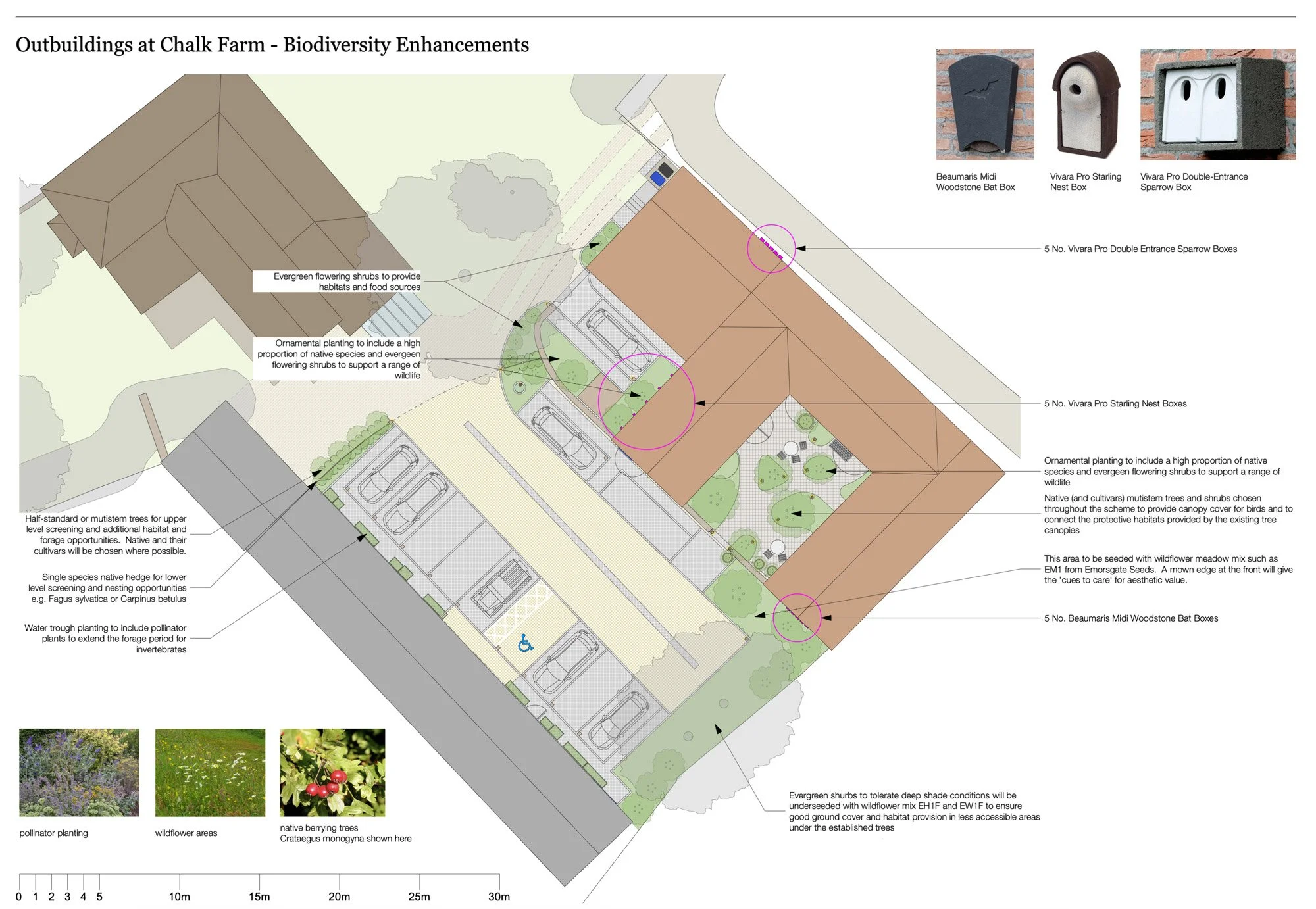 Designer planning document of a garden space