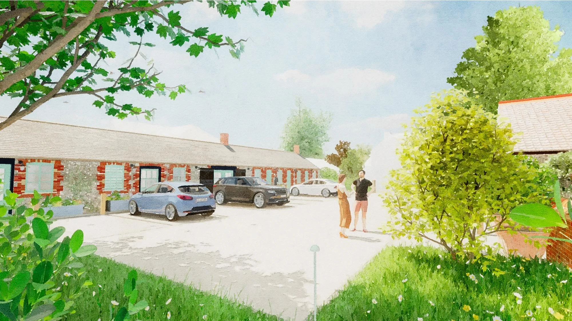 Designer sketch of green parking lot