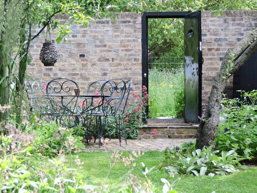 Black garden door
