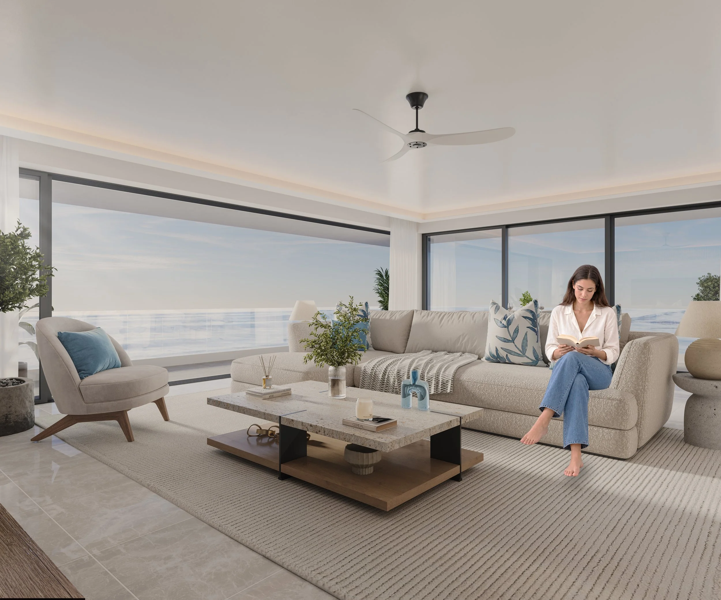  Ocean View Living Space 
3D Interior Visualization - Architectural Rendering 
Tools: 3ds Max | Corona Render | Photoshop 