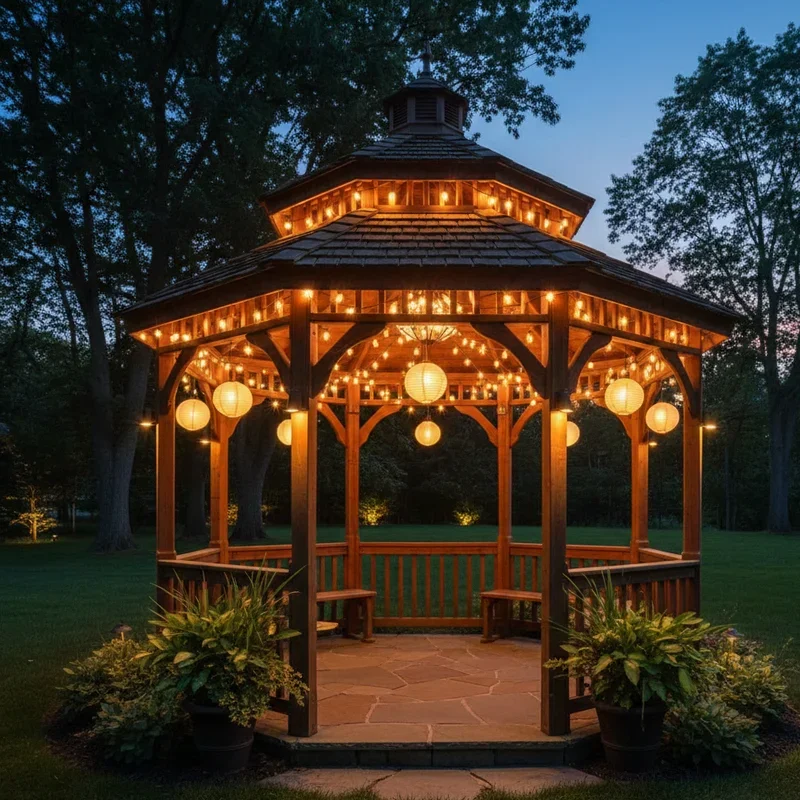 Backyard Gazebo Lighting Ideas
